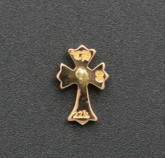 CHROME HEARTS クロムハーツ 22K STUD CH CROSS 2 FAT スタッドピアス