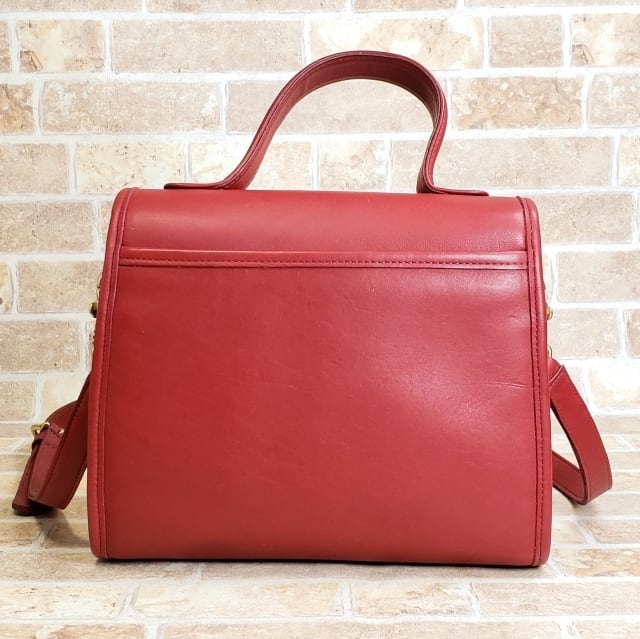 オールドコーチ ☆USA製 ターンロック 2WAY ショルダーバッグ レッド