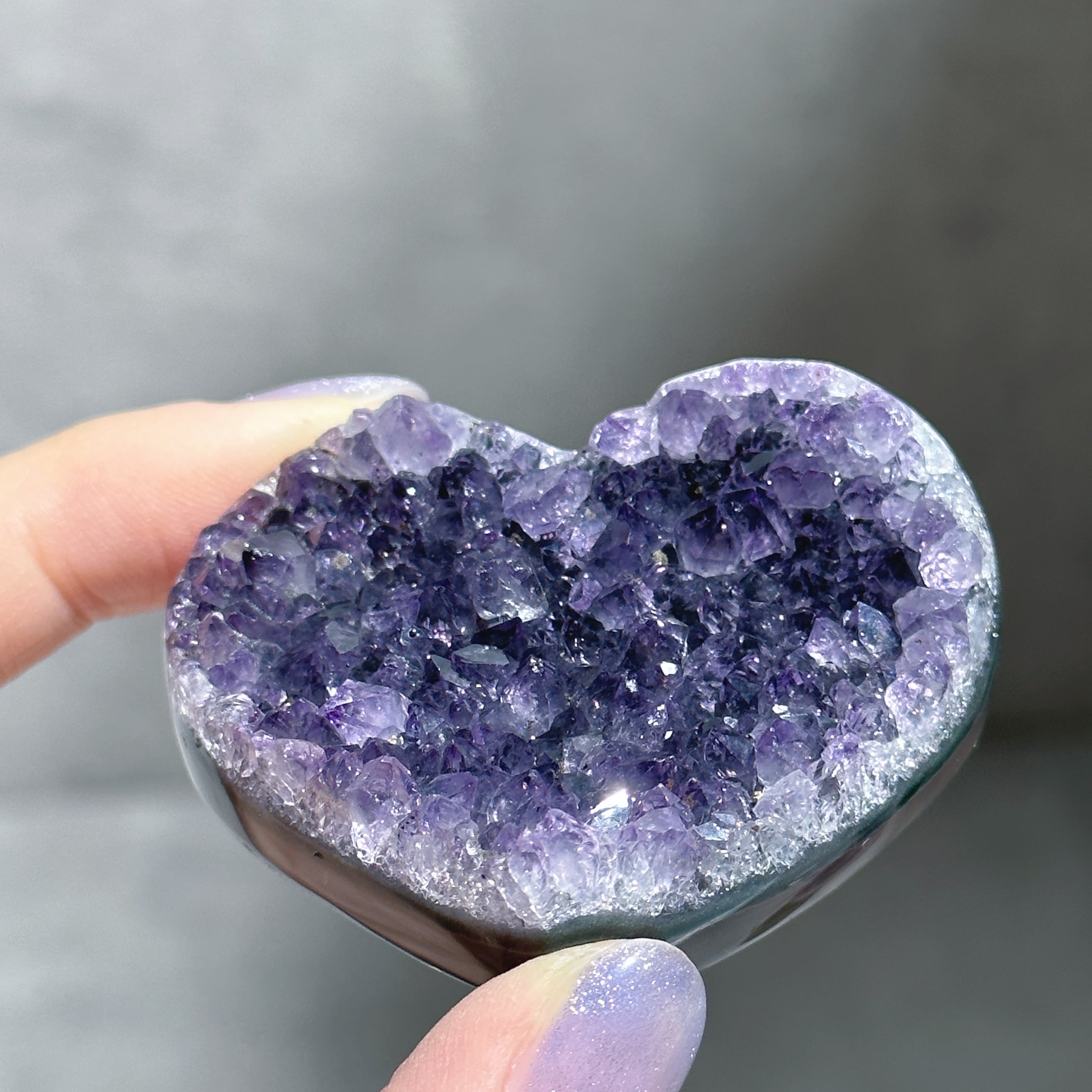 台座付き♡アメジスト ハート型31◇Amethyst◇天然石・鉱石