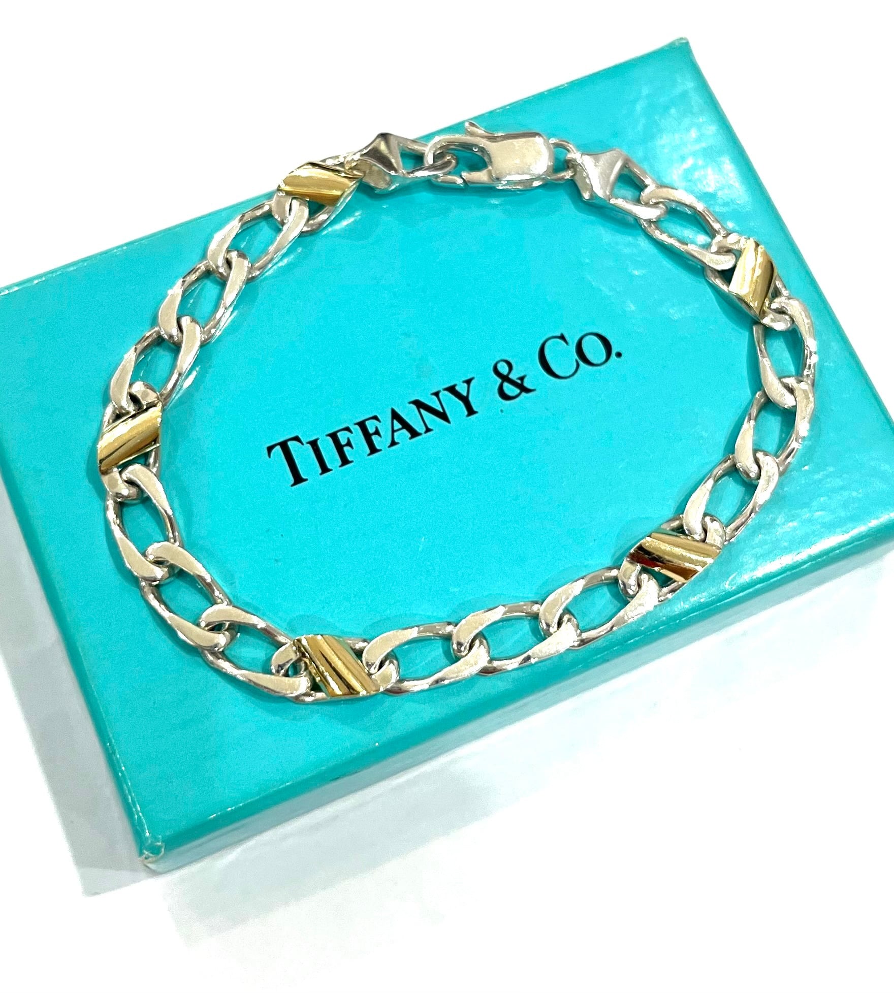 艶と18K。1830 【TIFFANY&CO.】 ブレスレット 18cm シルバー925×18K