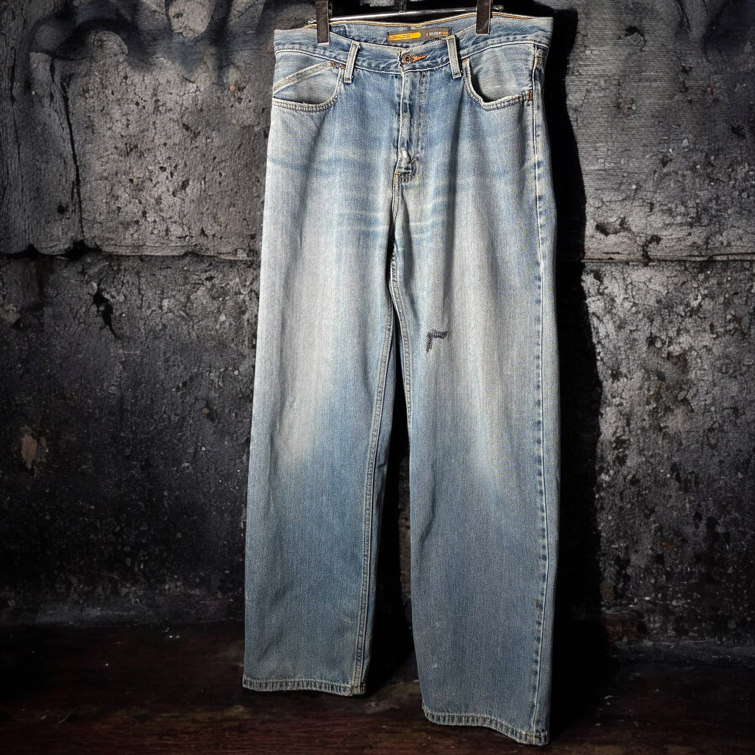Levi's Silver Tab LOW+LOOSE W32 ブルー ダメージ リーバイス