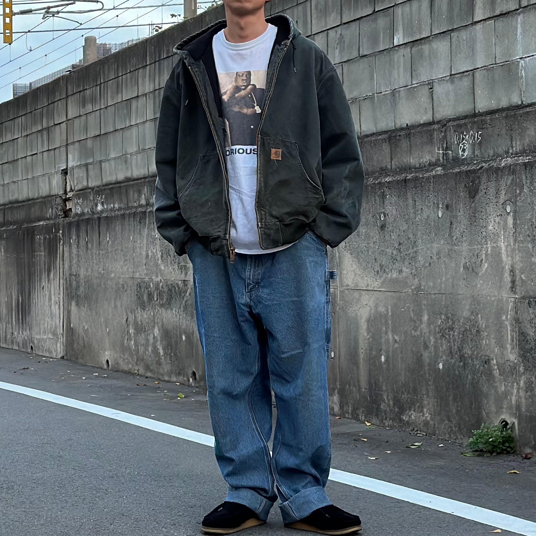 90s Carhartt カーハート グッドフェード アクティブジャケット モス
