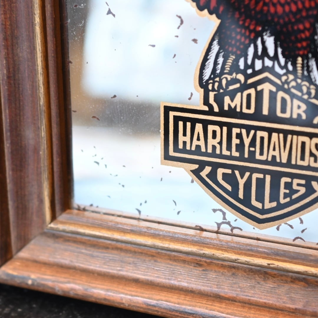 70's Vintage Harley Davidson Advertising Pub Mirror | Button Works