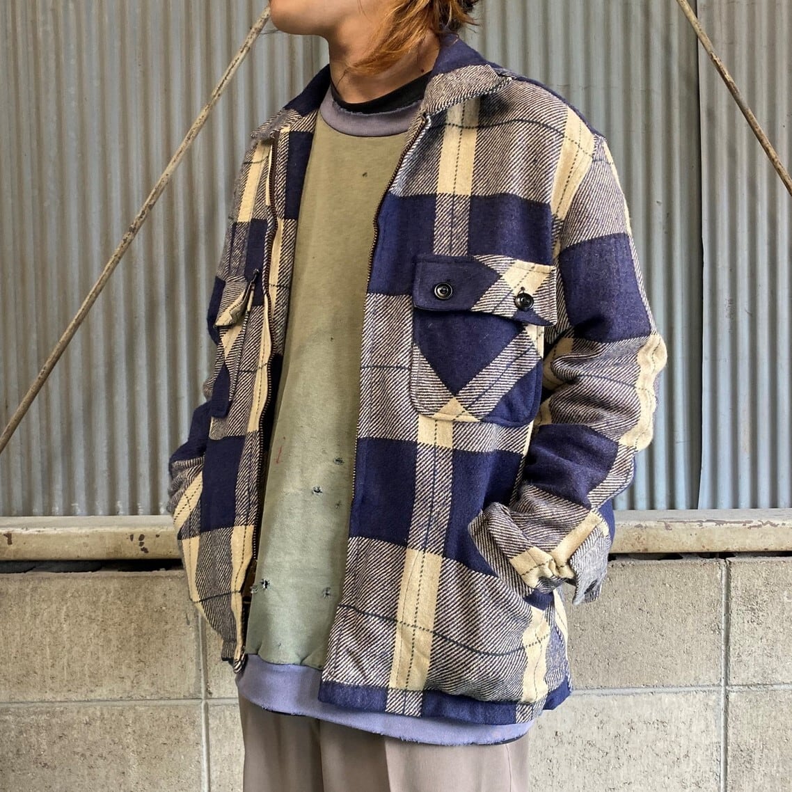 60年代 ビンテージ Sportswear Sears シアーズ チェック柄 ウール