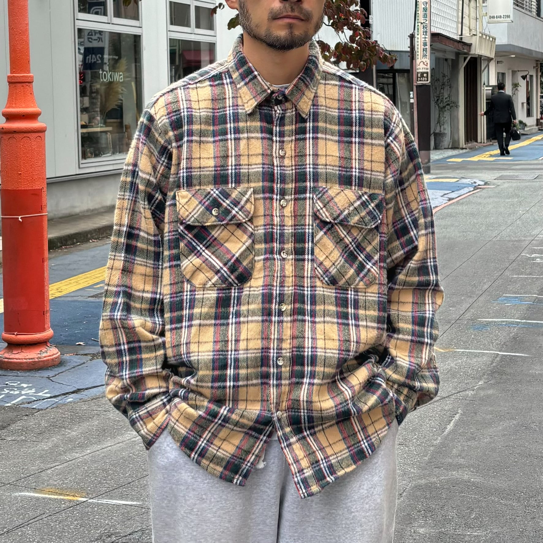 90's USA製 FIVE BROTHER Heavy Flannel Shirt L / ファイブブラザー