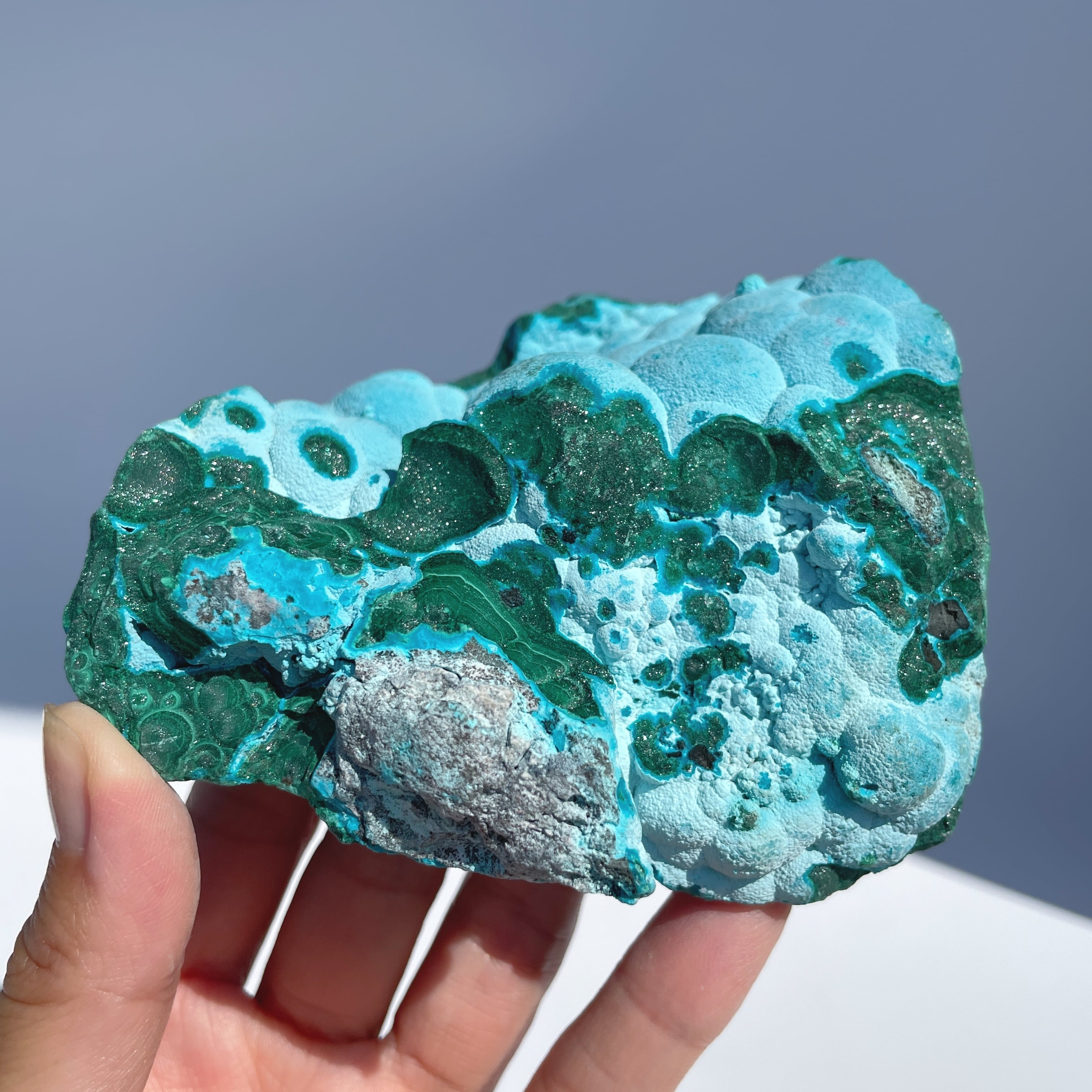 マラカイト with クリソコラ（マラコラ） 原石03◇ Malachite with
