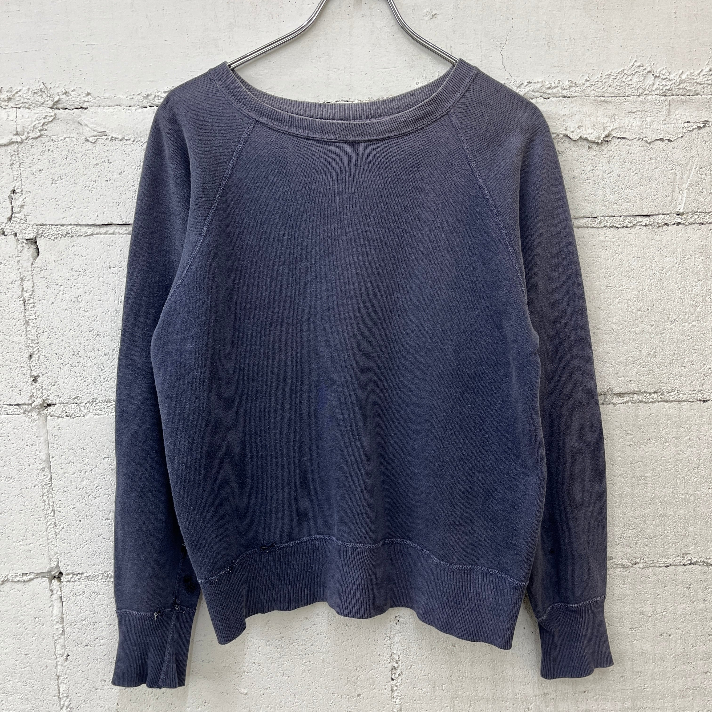 60s Fade Navy Vintage Sweat Shirt 60年代 ナス紺 ビンテージ