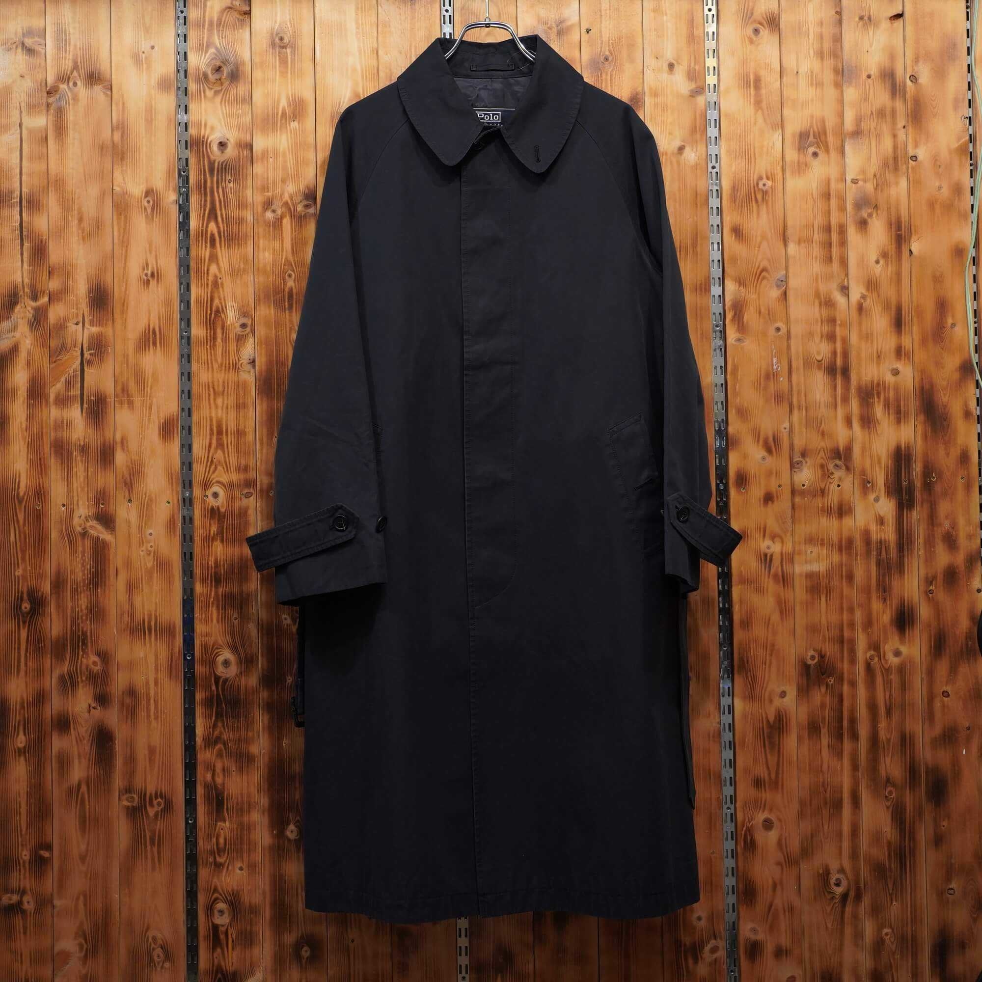 Ralph Lauren 黒 ブラック 一枚袖 ステンカラーコート C96-W84-T180 A7