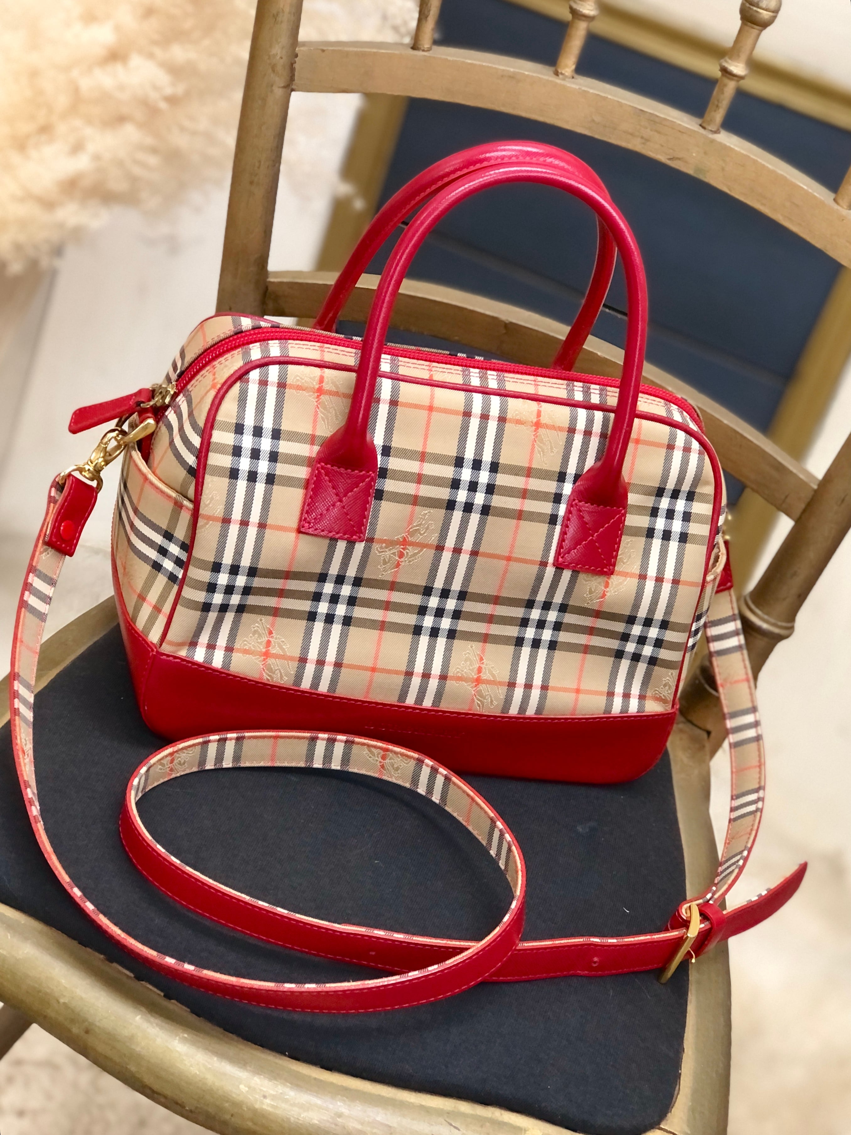 BURBERRY バーバリー クラシックチェック レザー×キャンバス 2way