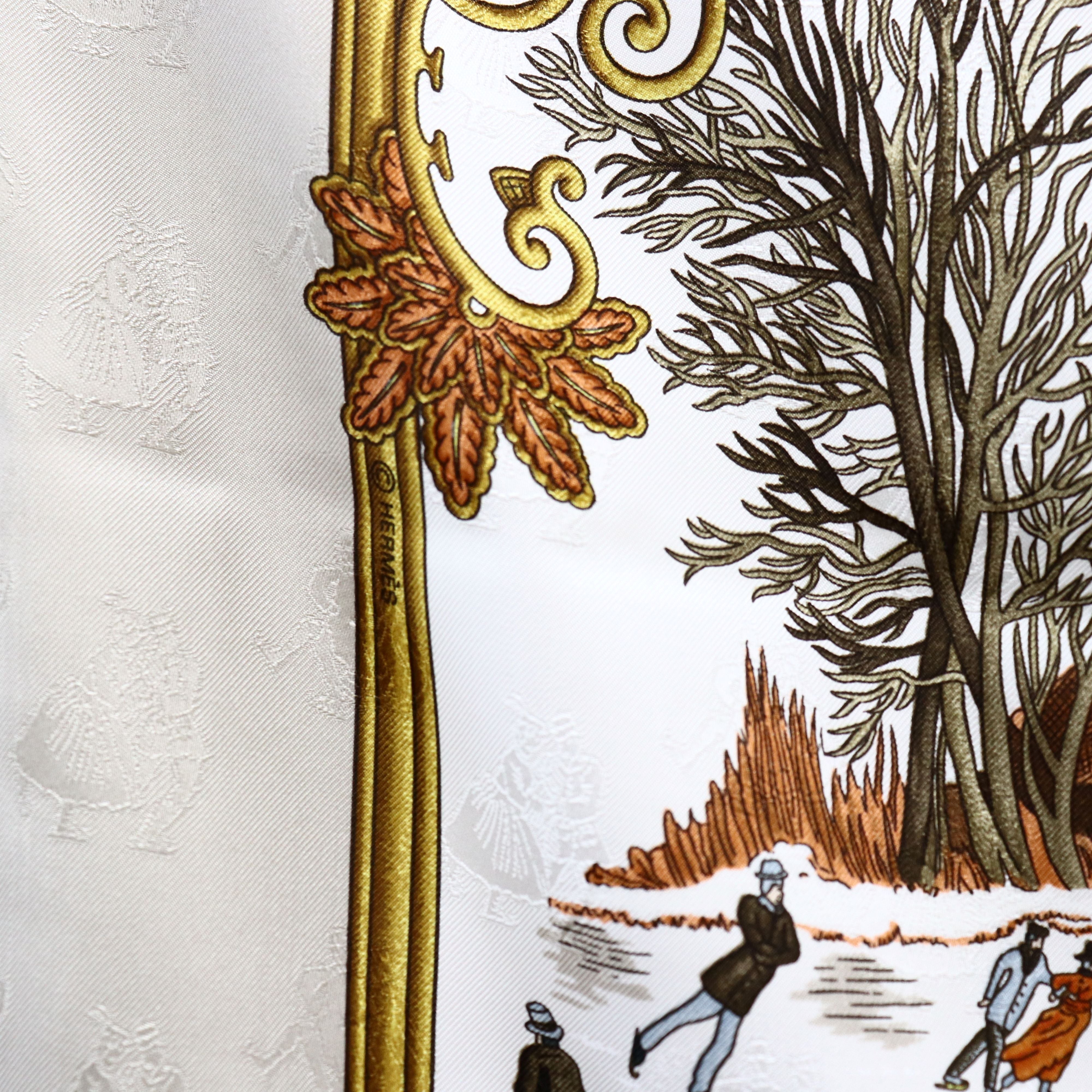 美品 HERMES エルメス カレ90 ジャガード 冬の愉しみ Joies d' Hiver