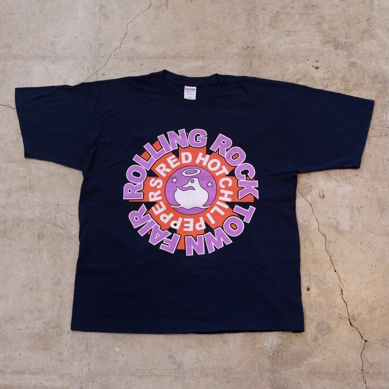 00's RED HOT CHILI PEPPERS ROLLING ROCK TOWN FAIR NAVY tee | grico