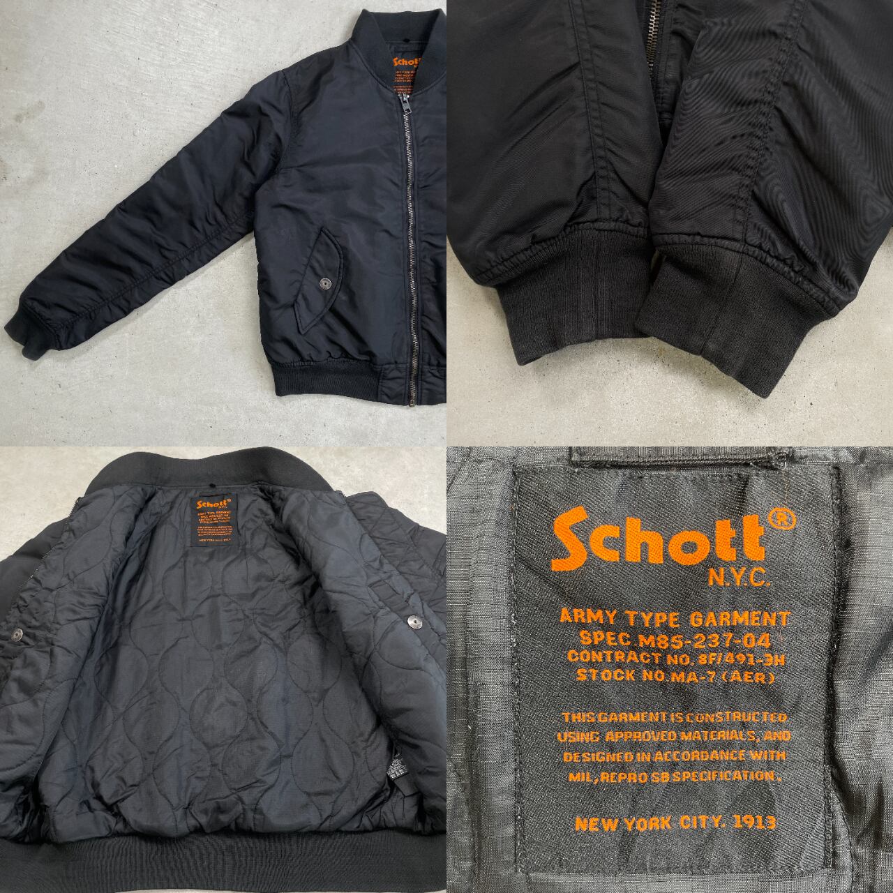 Schott ショット MA-1タイプ ミリタリー フライトジャケット メンズL
