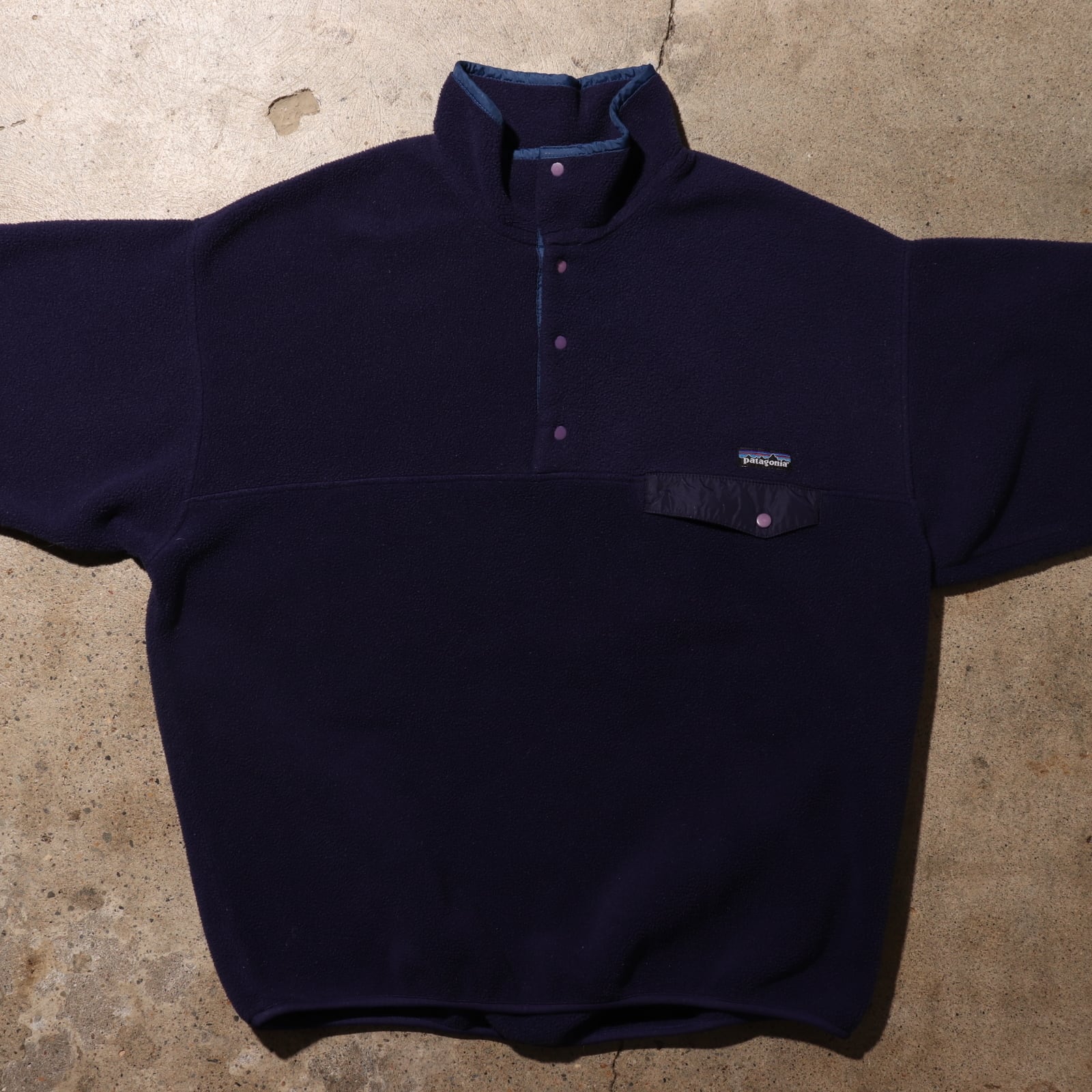 極美品 XL USA 95年 ネイビー スナップT Patagonia パタゴニア 紺色 紫