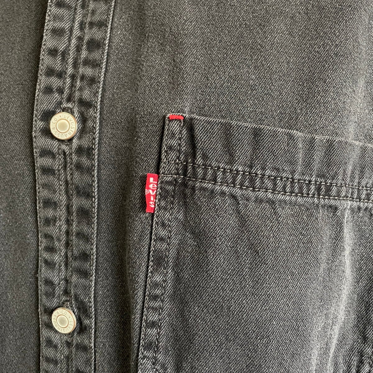 Levi's リーバイス 長袖 ブラックデニムシャツ メンズL相当 古着