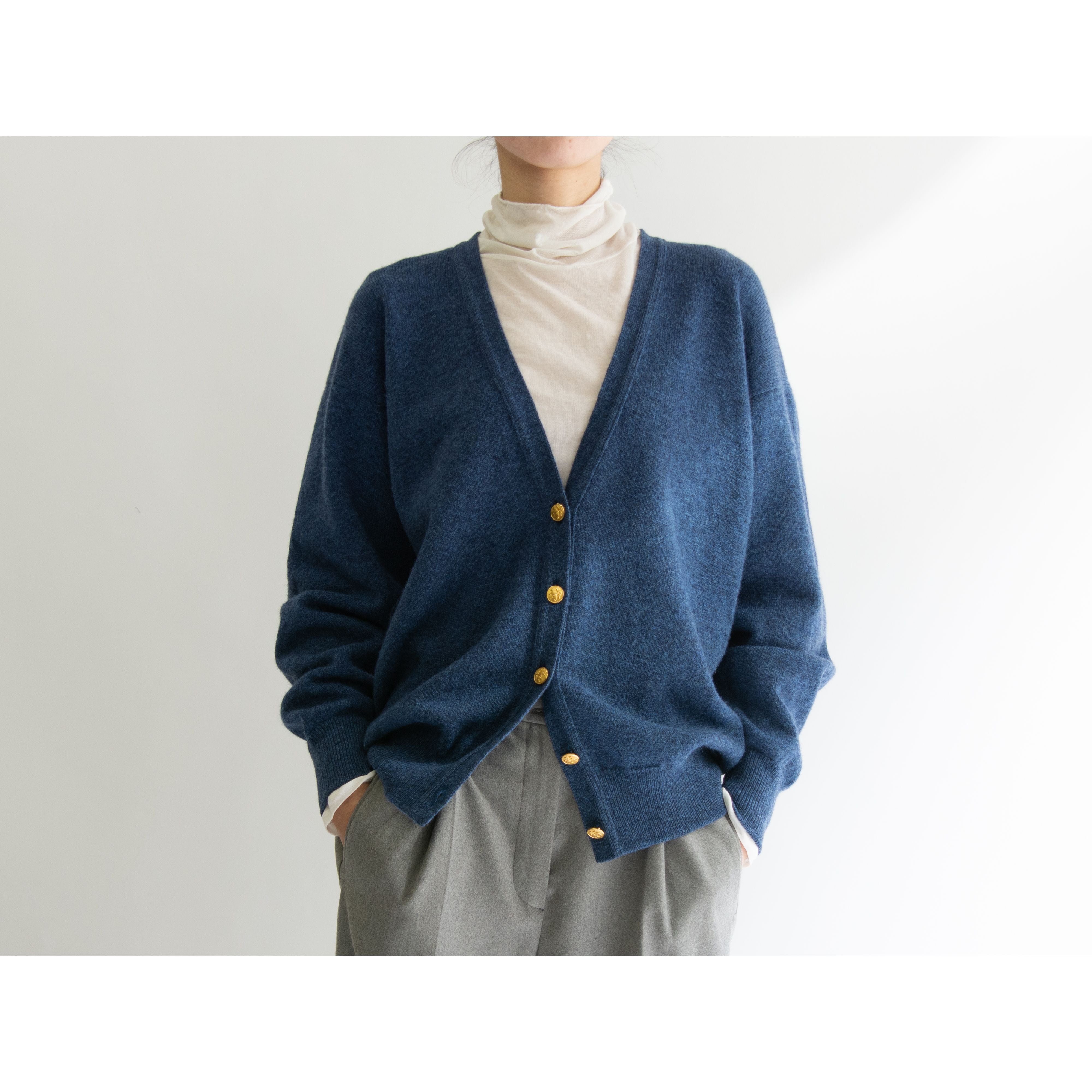 BROOKS BROTHERS】Knitted in Scotland 80's 100% Wool Knit Cardigan