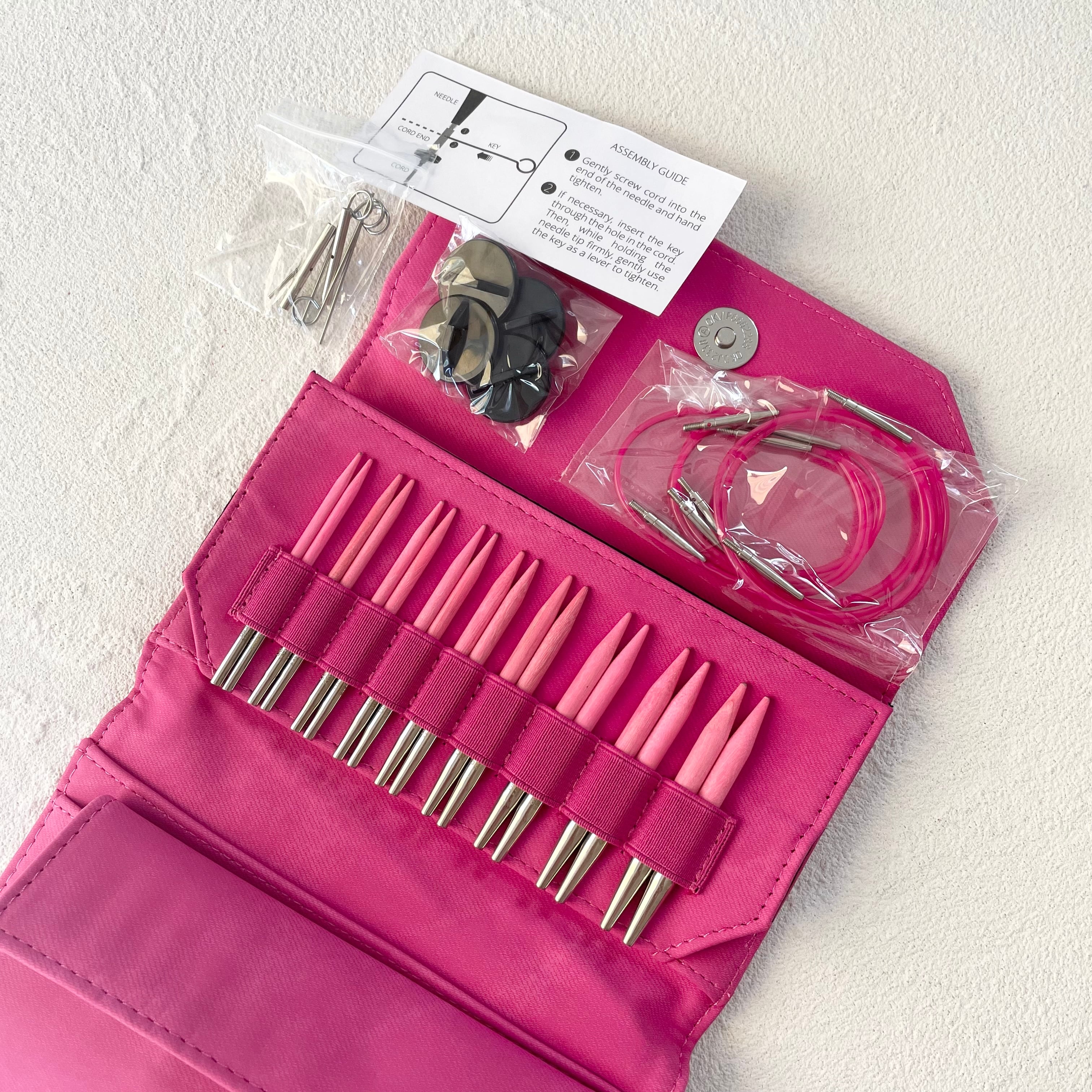 LYKKE 付け替え式輪針セット Blush 針長3.5インチ【fuchsia fabric