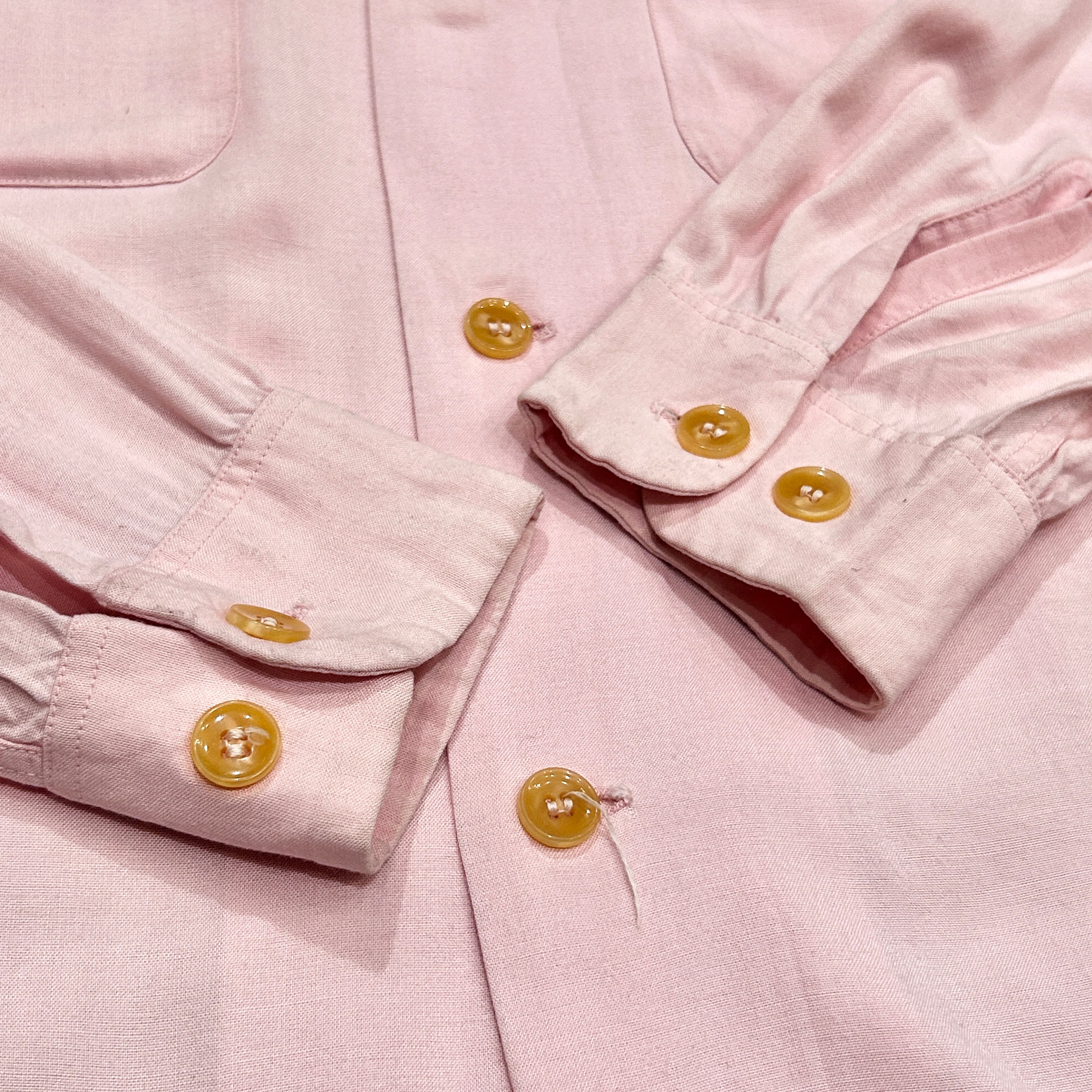 50s Wesley Rayon Shirt Black × Pink 50年代 レーヨンシャツ 黒ピン