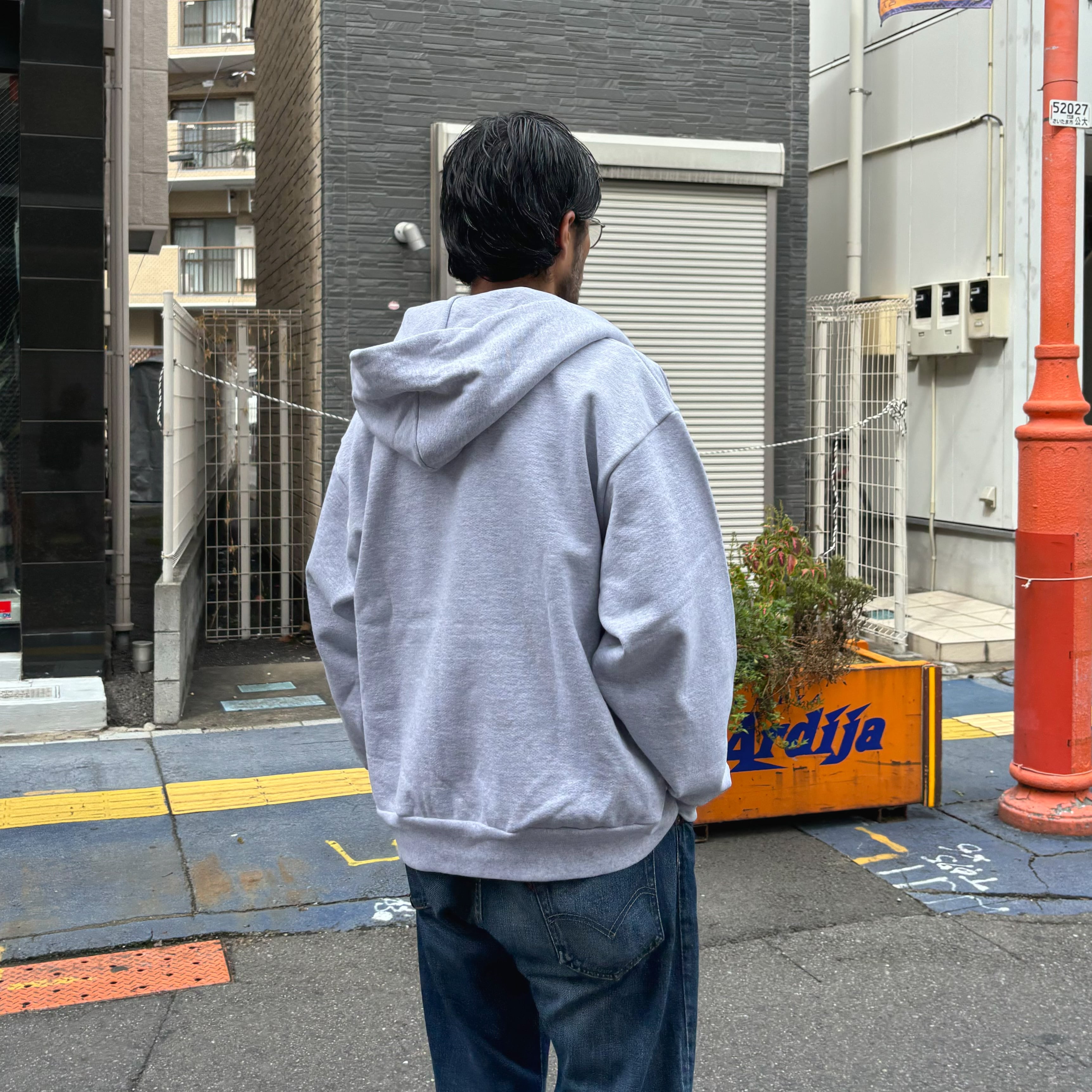 LOSANGELES APPAREL HF10 14oz Heavy Sweat Hood Zip Up Ash Grey