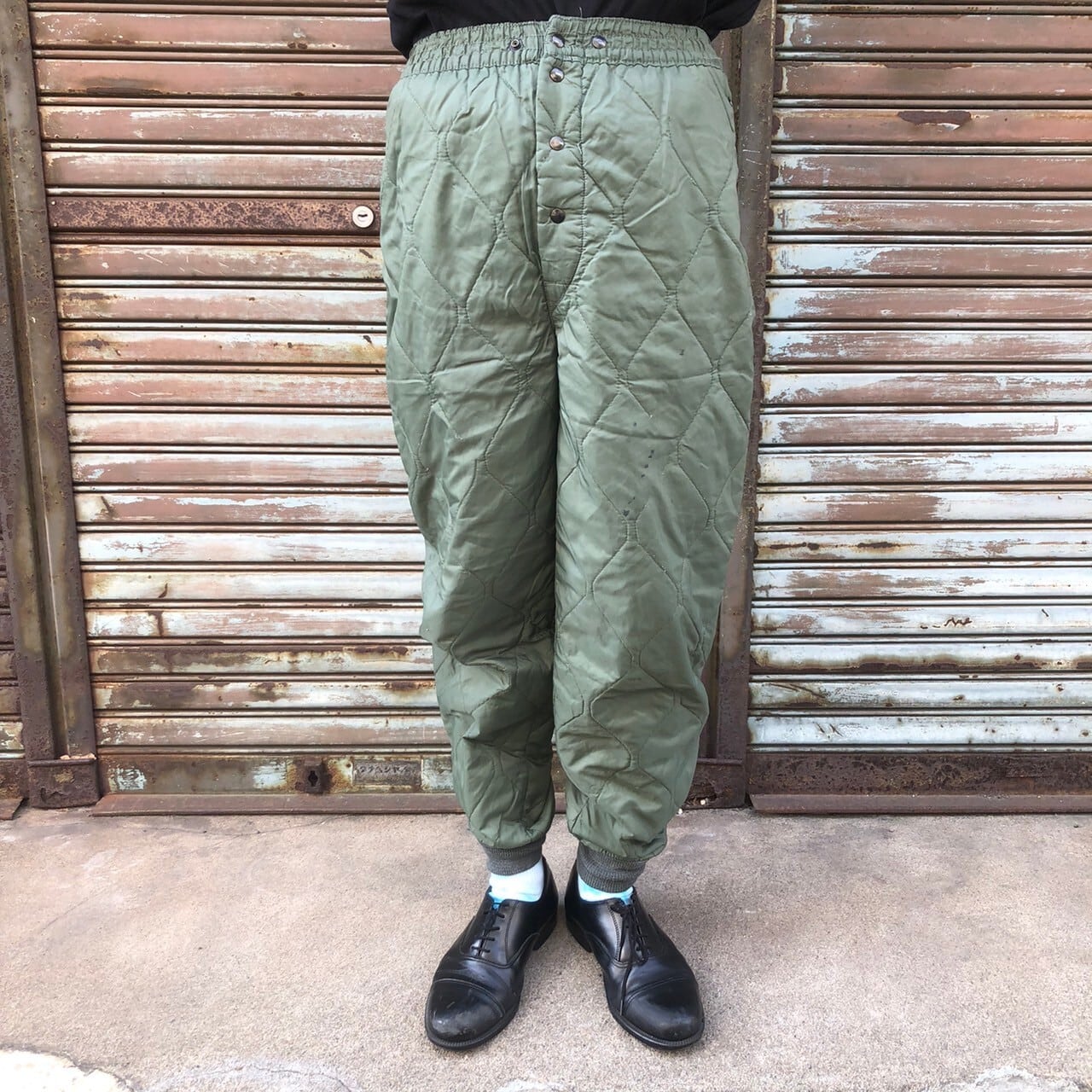 70s 米軍 実物 CWU-9/P ナイロン キルティング ライナーパンツ S