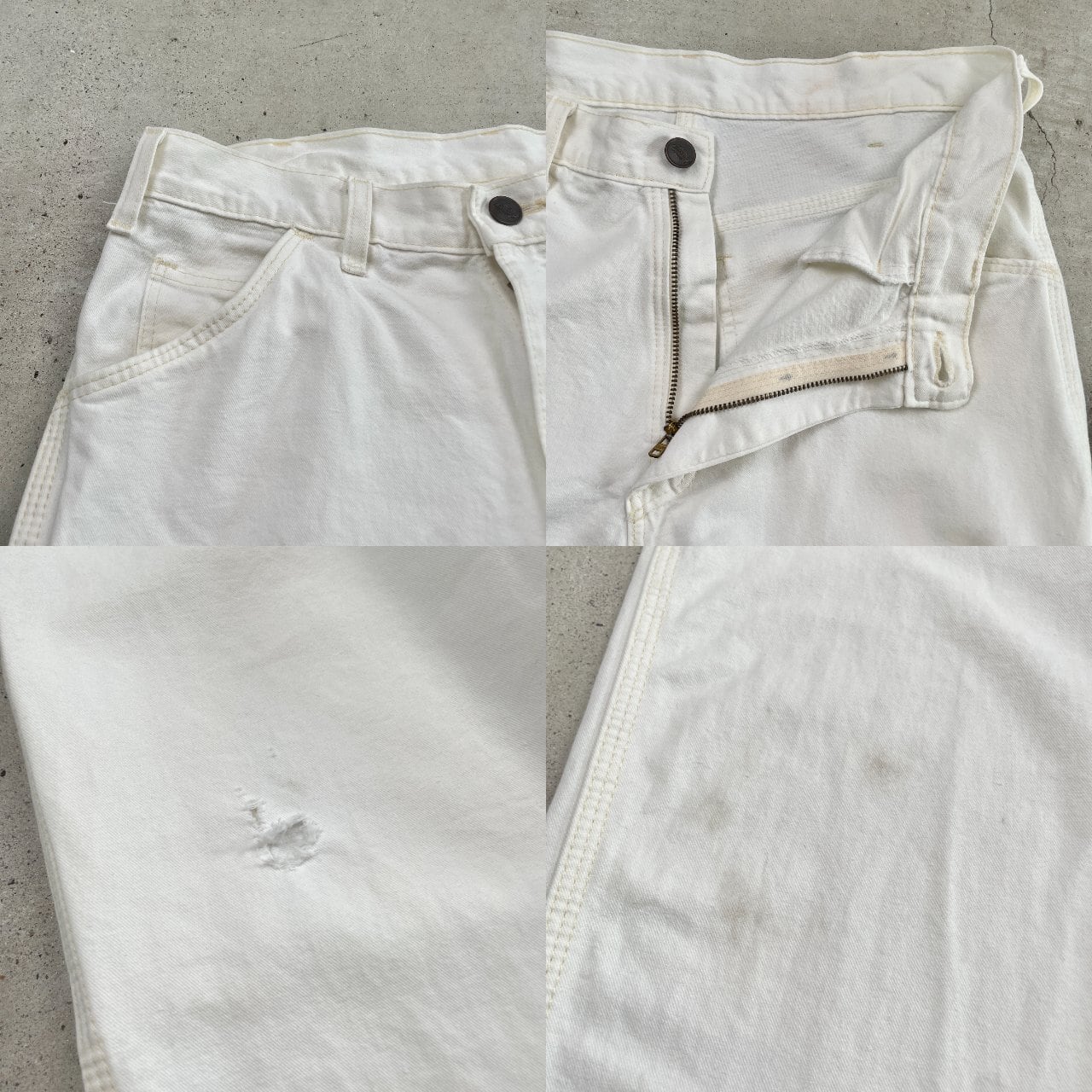 90年代 Dickies ディッキーズ ホワイト ペインターパンツ メンズW30