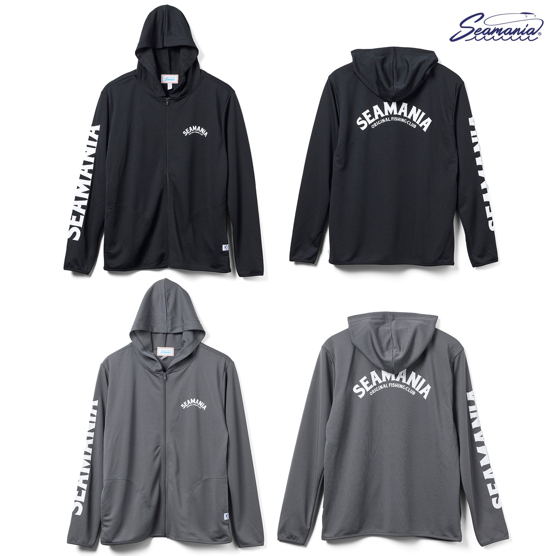Seamania】ロゴドライメッシュジップパーカー [BLK] | bassmania.jp