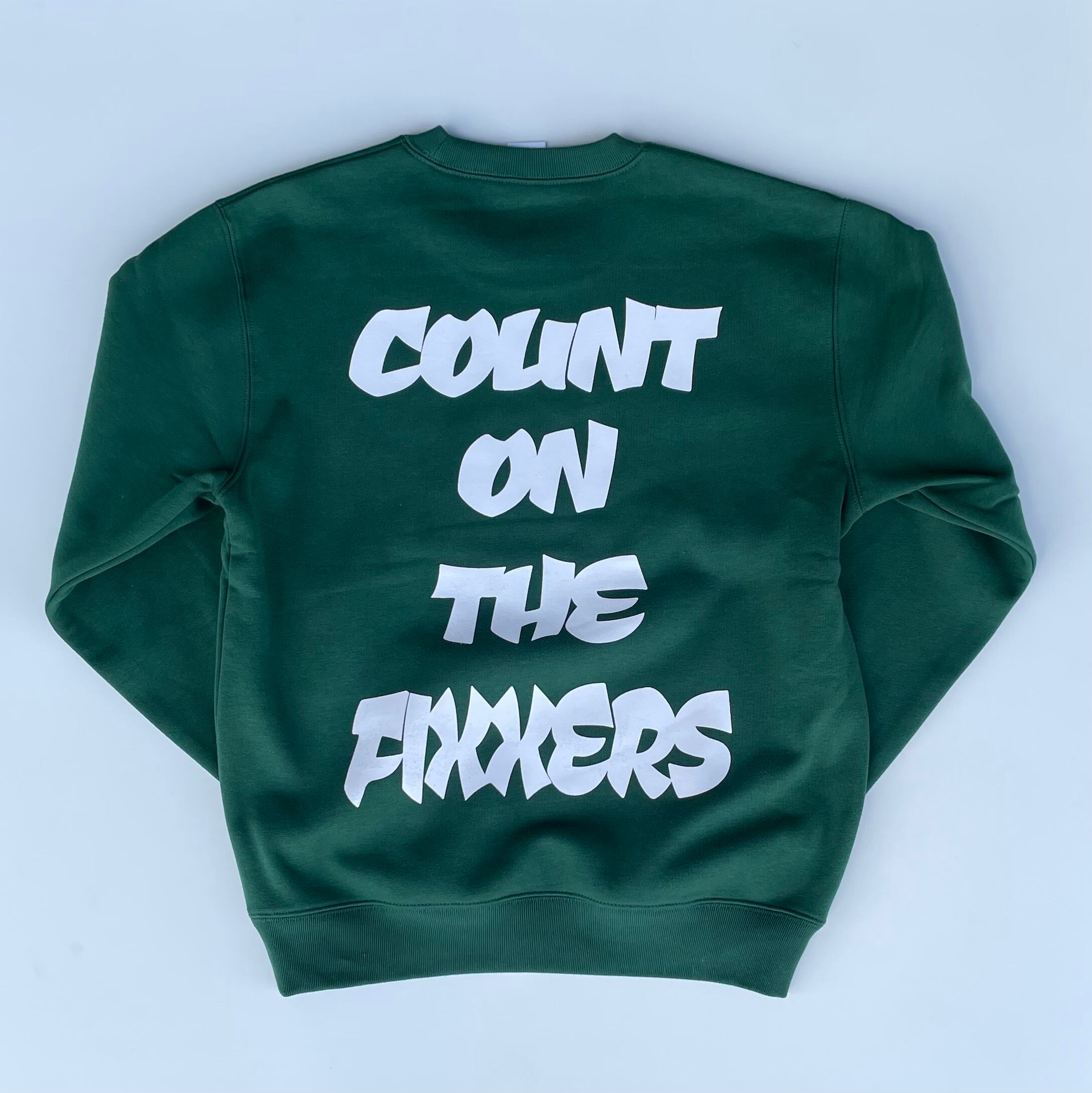 バックプリントスウェット ダークグリーン | THE FIXXERS