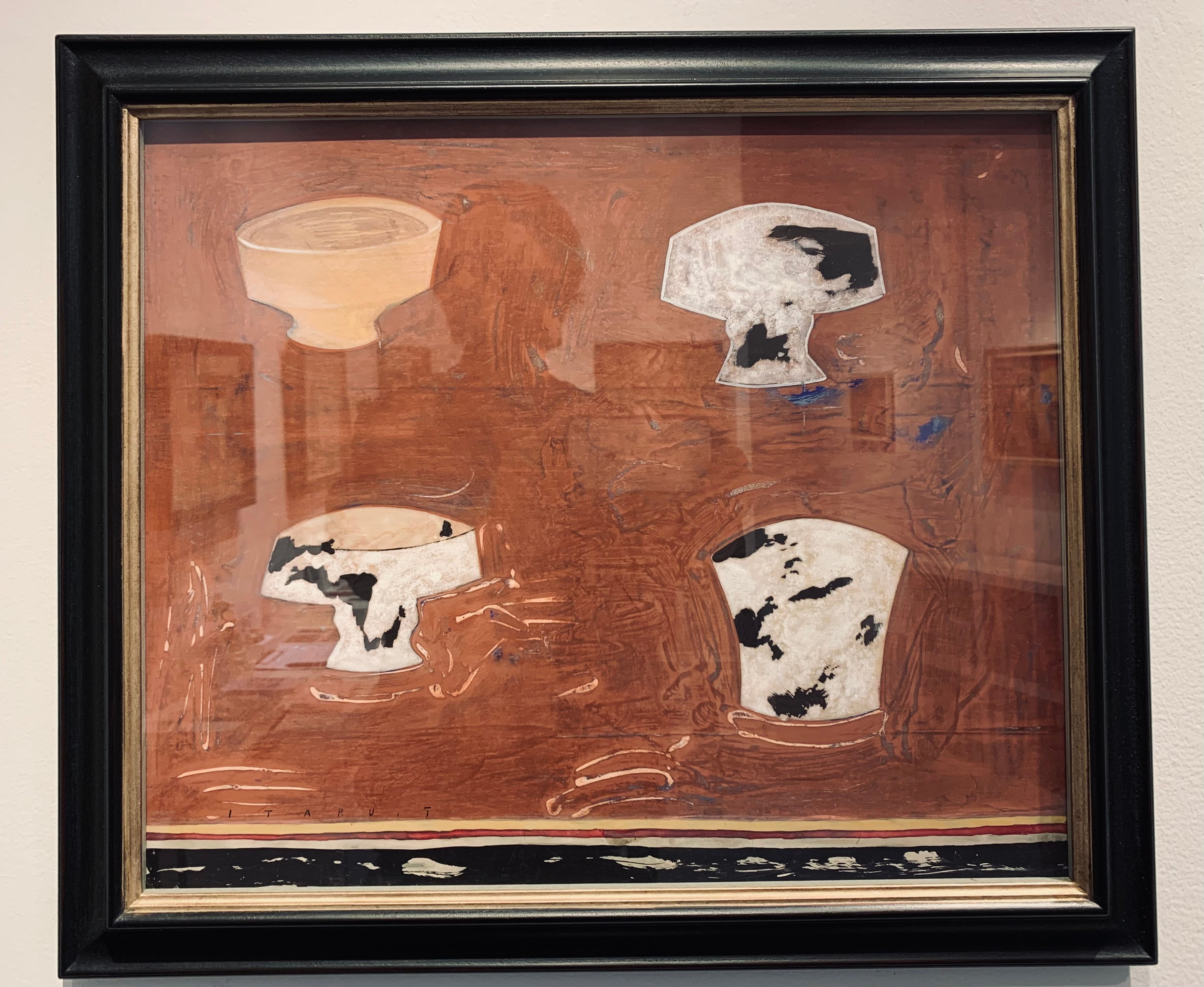 寺田至「茶色の静物 Brown Still Life」板に油彩ミックステンペラ 1985