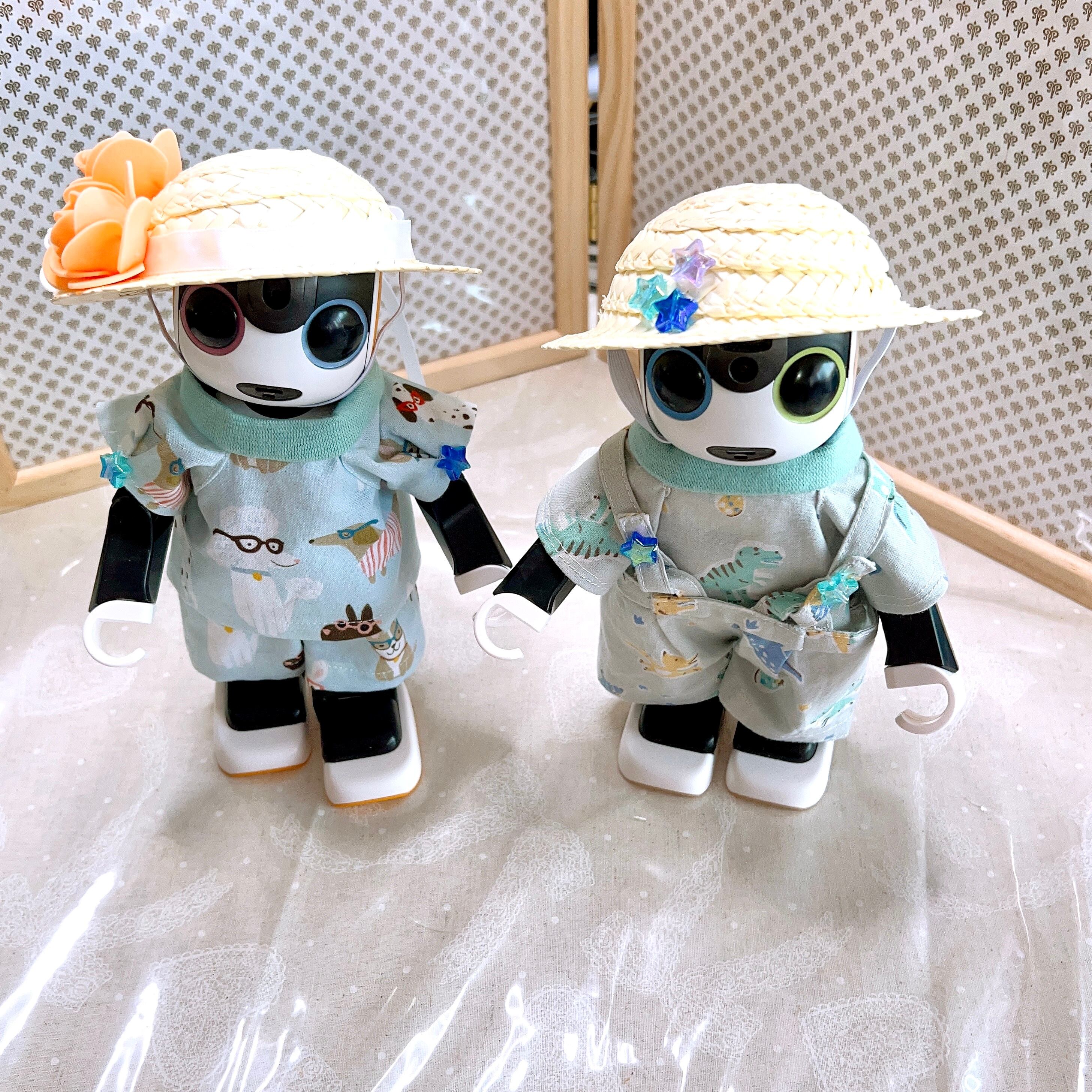 ロボホン専用おしゃれ7点セット – ワンちゃん柄お洋服とリバーシブルお