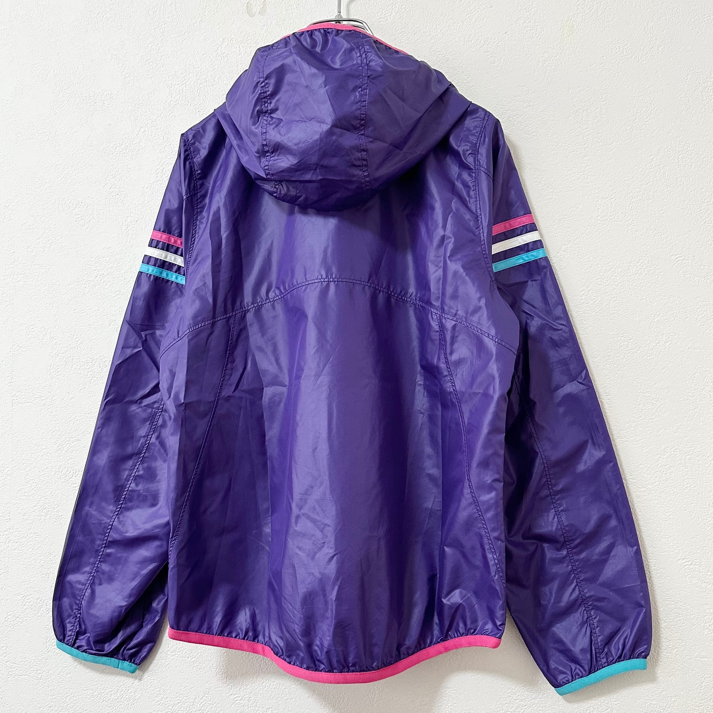 美品☆adidas/アディダス☆薄手ナイロンジャケット☆紫×ピンク×水色×白
