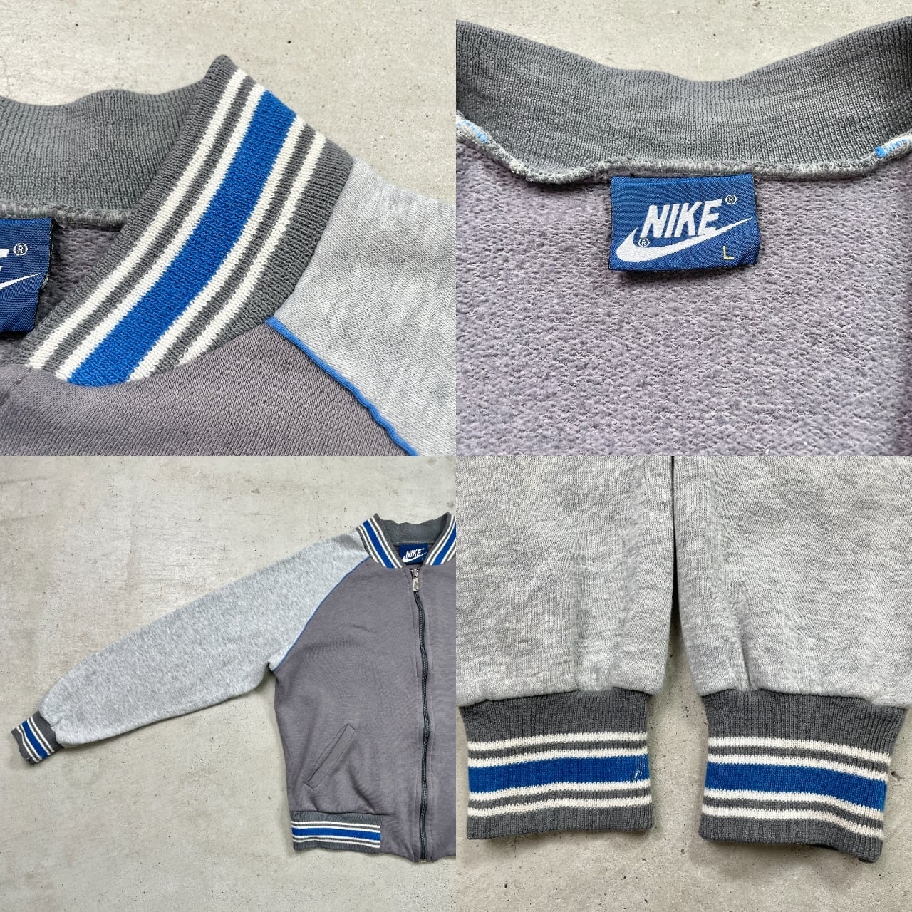 80年代 NIKE ナイキ スウェットシャツ ブルゾン トラックジャケット 紺
