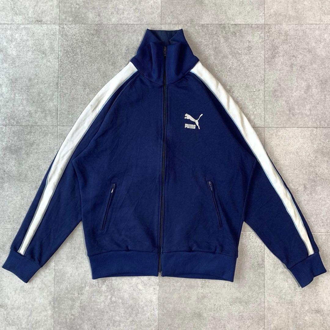 プーマ 90s PUMA トラックジャケット ビンテージ 青 白 ジャージ | Pay ID