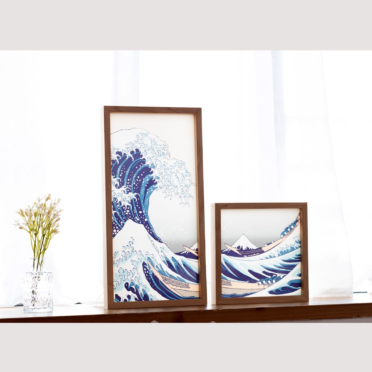 葛飾北斎「神奈川沖浪裏（富嶽三十六景）」ペア木製フレーム | MOSHA-COLLE