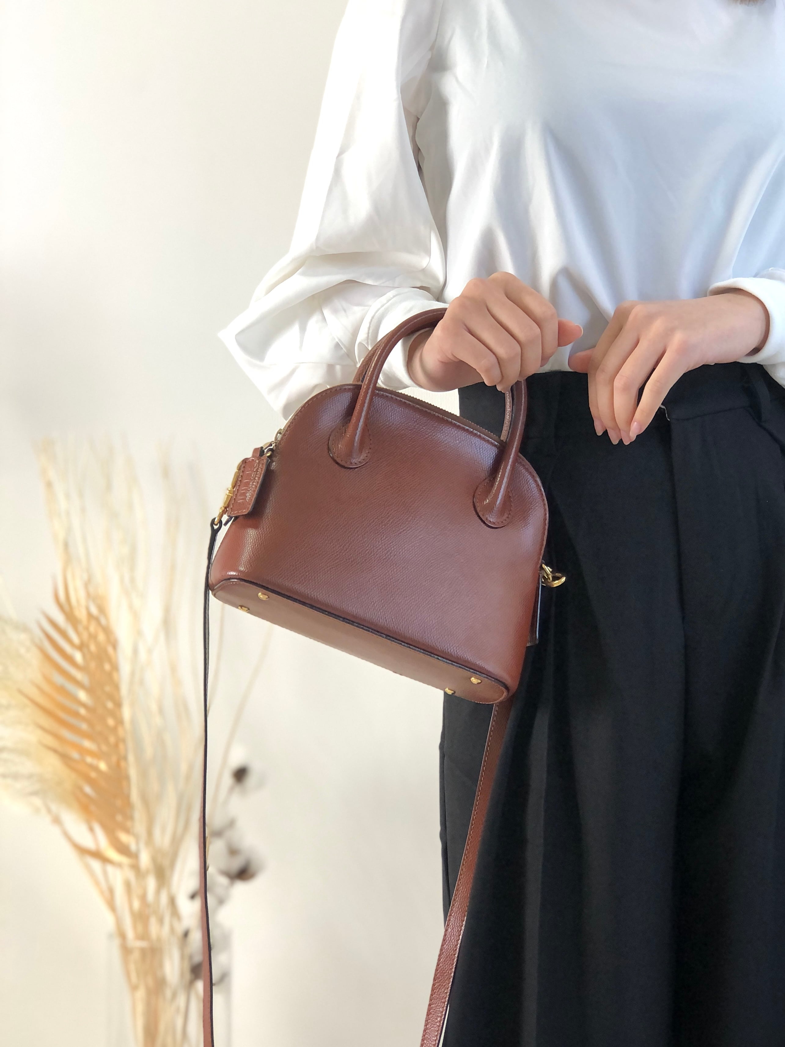 CELINE セリーヌ レザー 2WAY ミニボリード ショルダーバッグ ブラウン