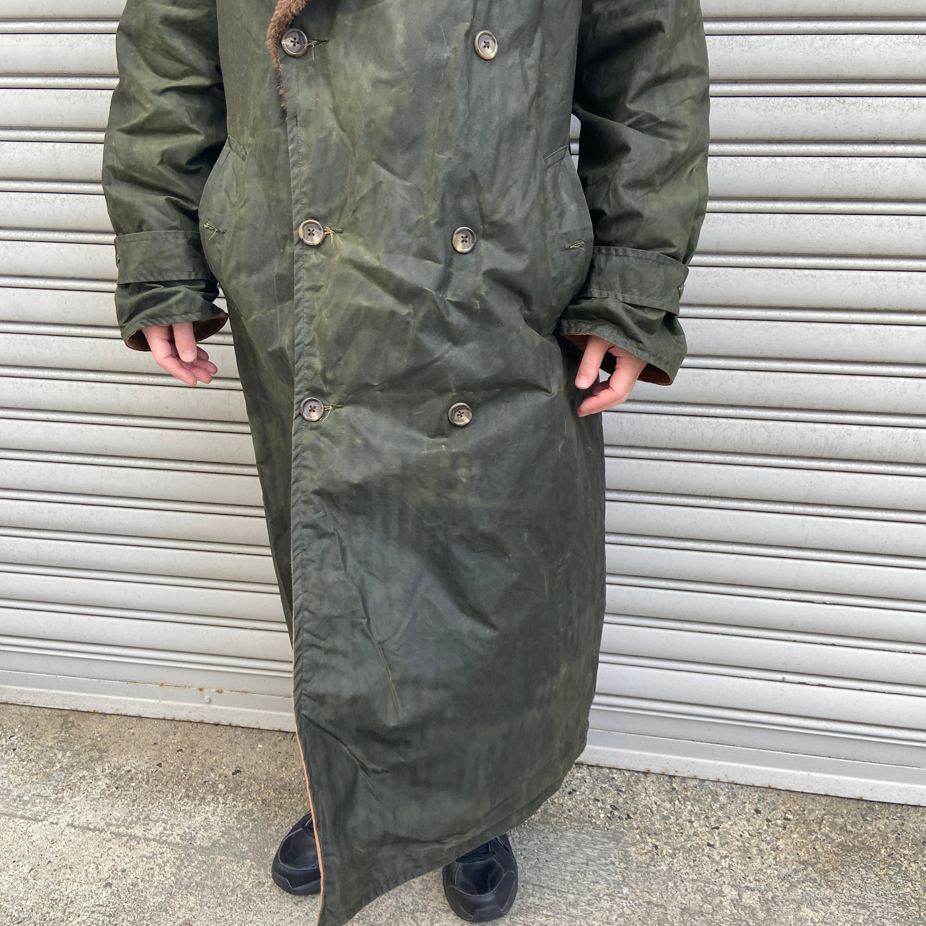 送料無料』希少 レア 90s RalphLauren オイルドクロストレンチコート M