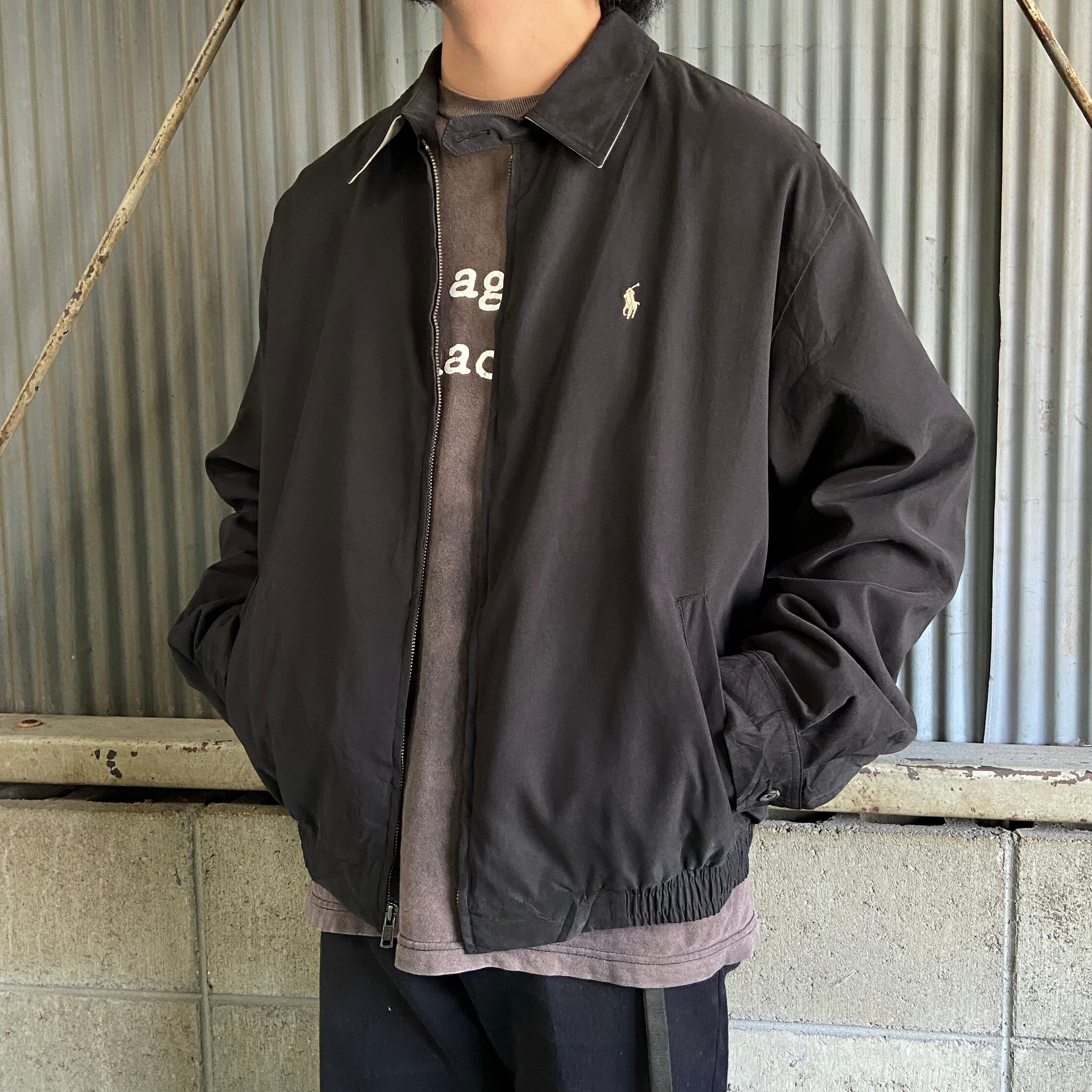 オールドラルフローレン ポリエステル スイングトップ メンズL 古着