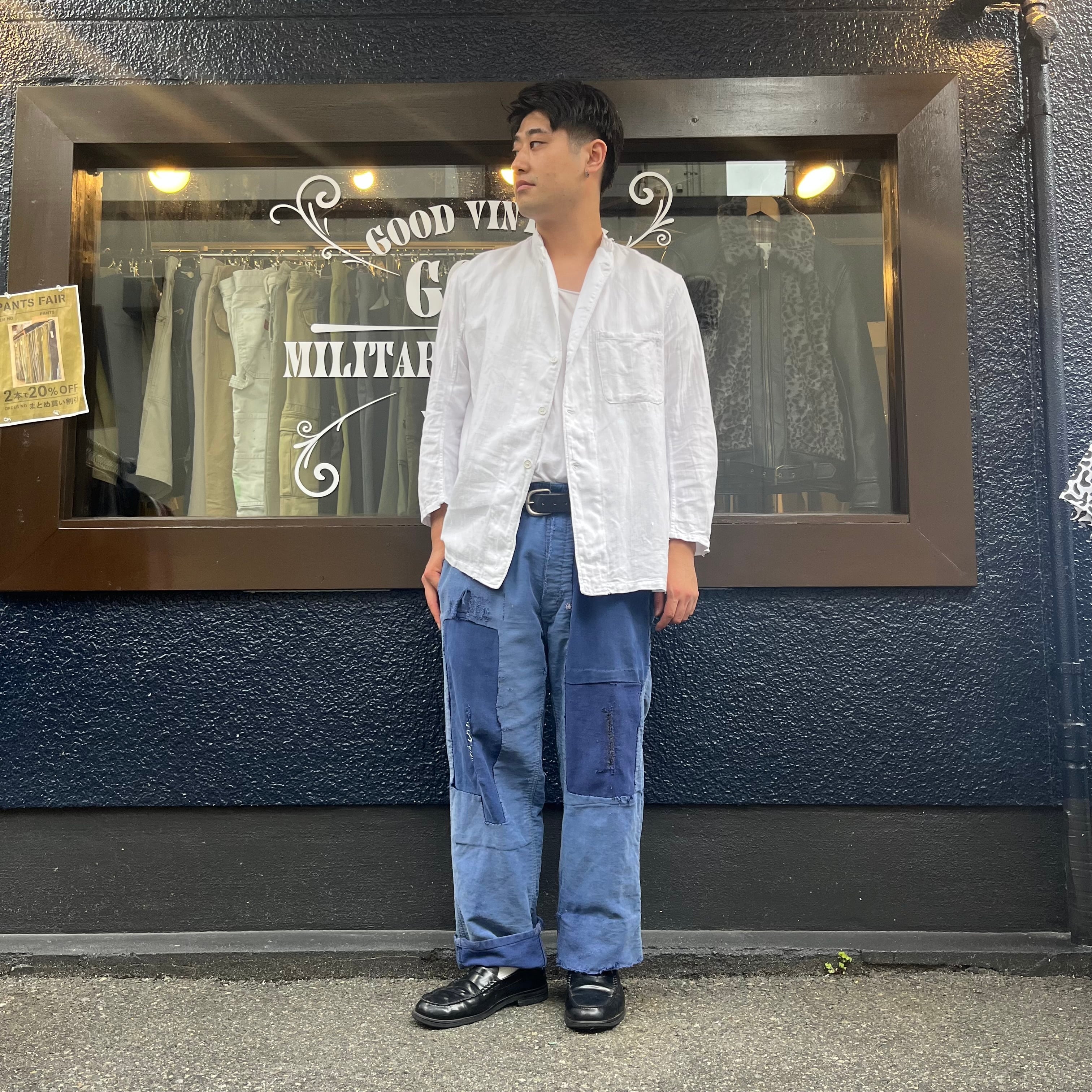 50s ドイツ製 モールスキン ワークパンツ ブルーワーク W100cm 50 XL