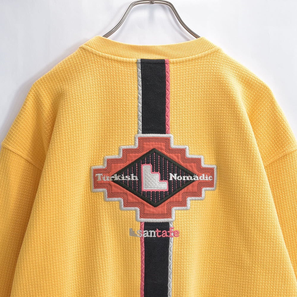 90s 日本製 santa fe サンタフェ 刺繍入り 切り替えデザイン ワッフル