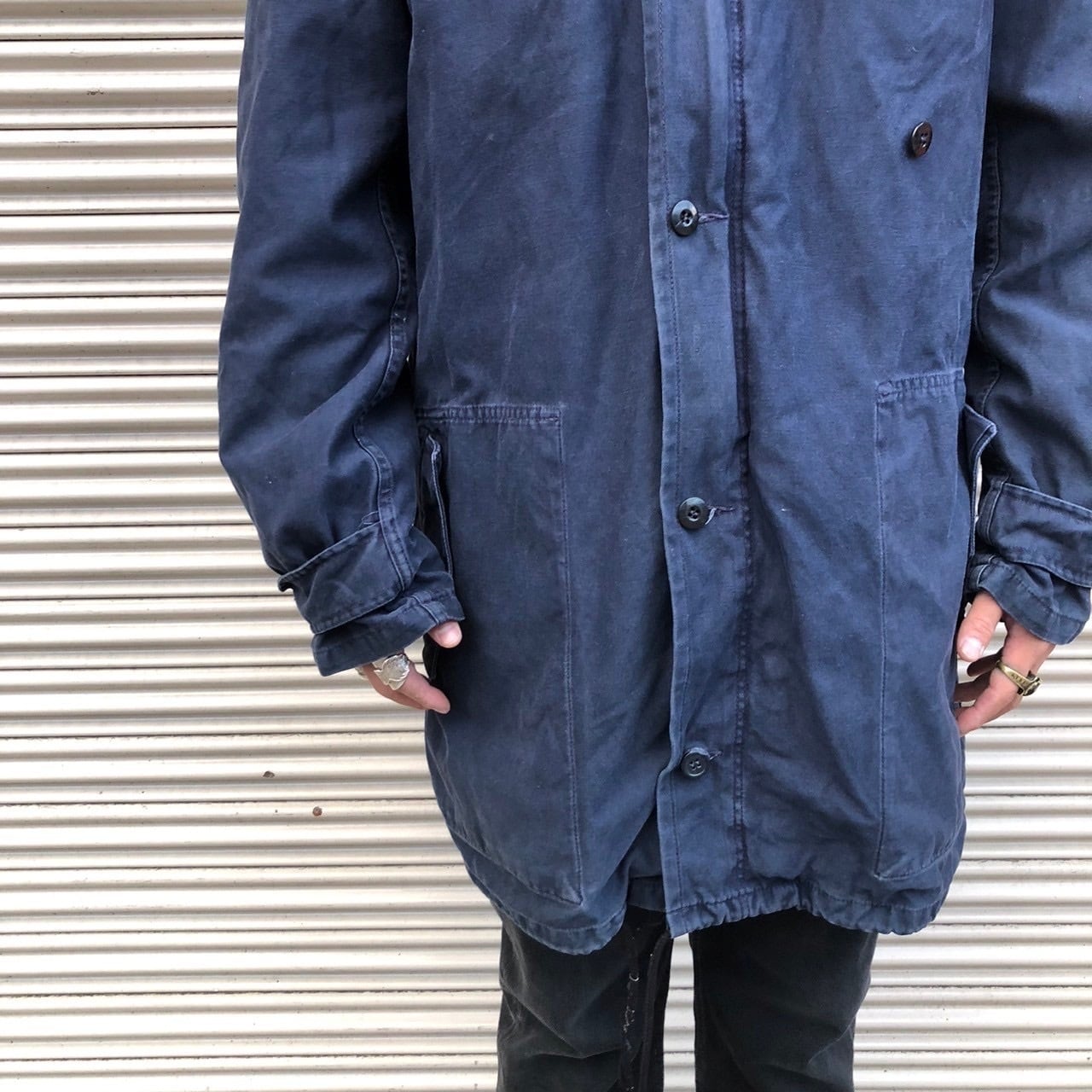 希少 90s Germany Army ドイツ軍 実物 ライナー付き ネイビーカラー