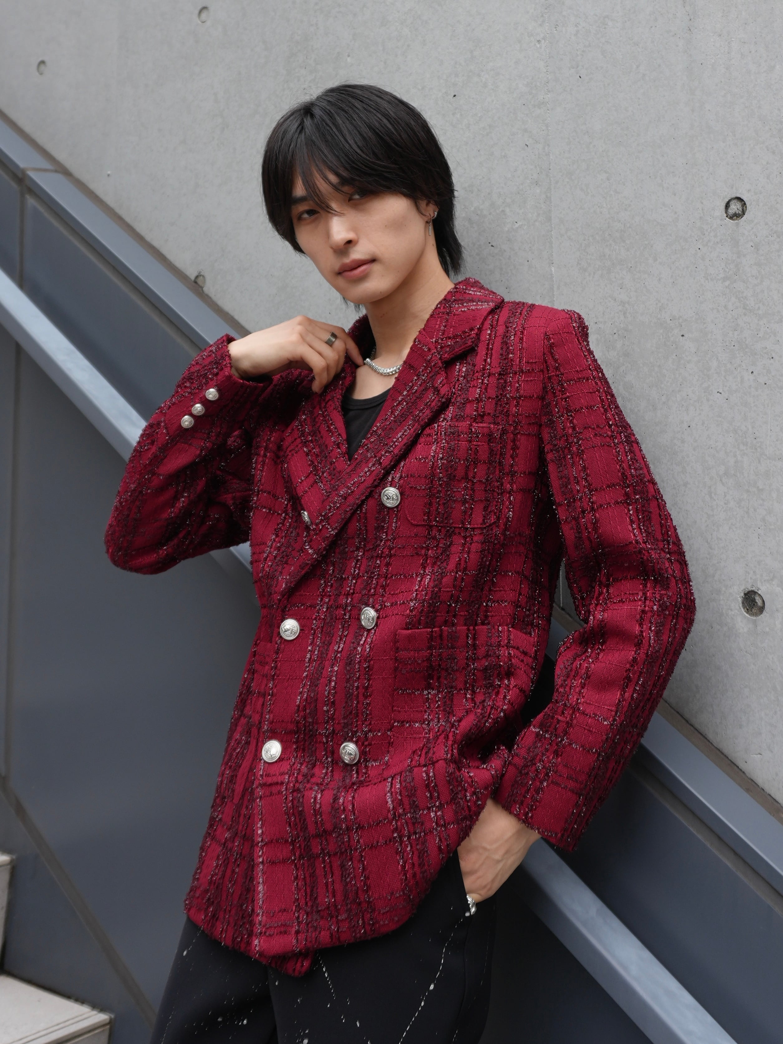ALUDE SELECT】long check tailored jacket | 【ALUDE】韓国メンズ