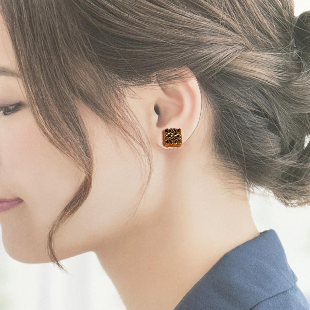 人気】ロエベ LOEWE レディース アナグラム スタッド ピアス シルバー