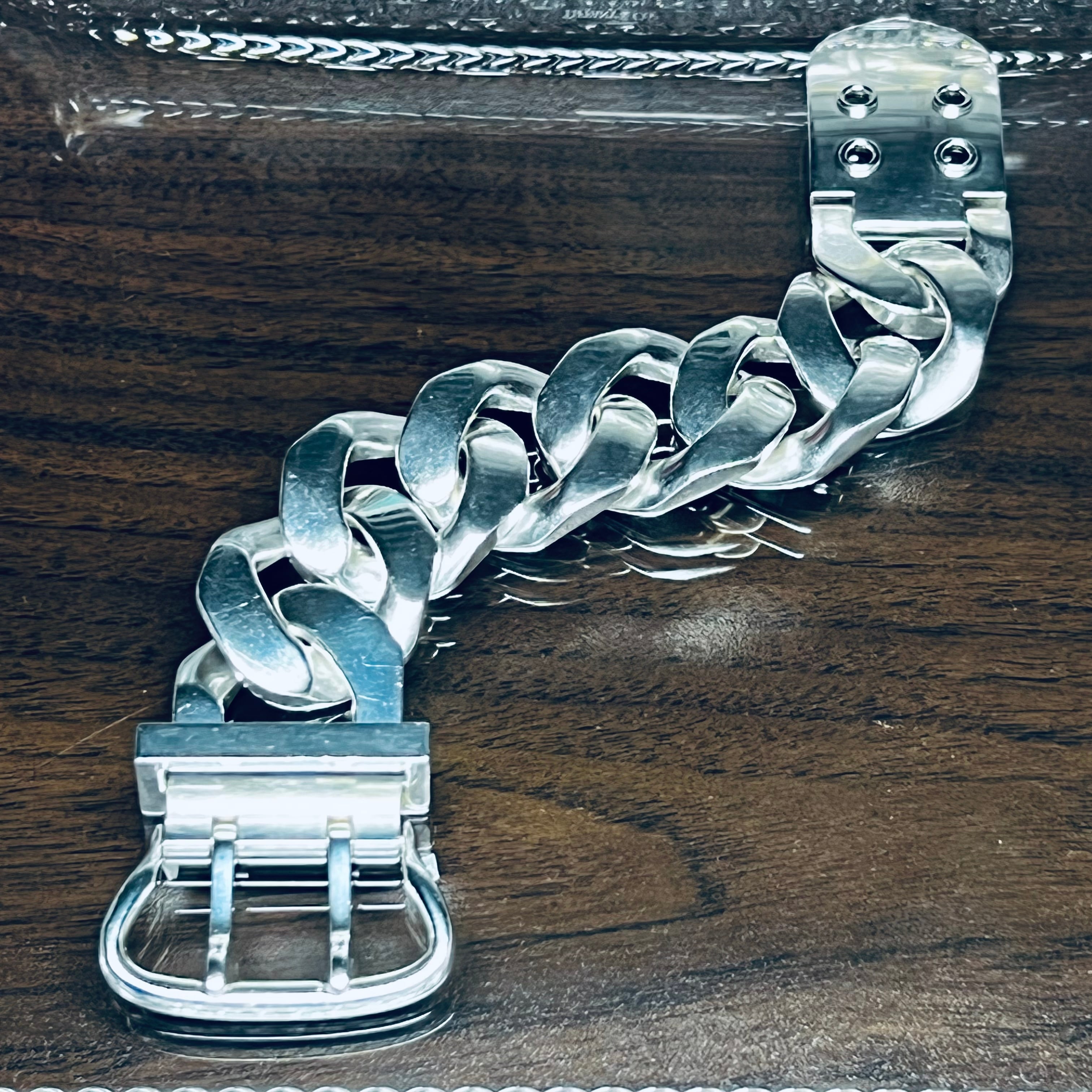 HERMES Boucle Sellier Bracelet TGM Sterling Silver | エルメス