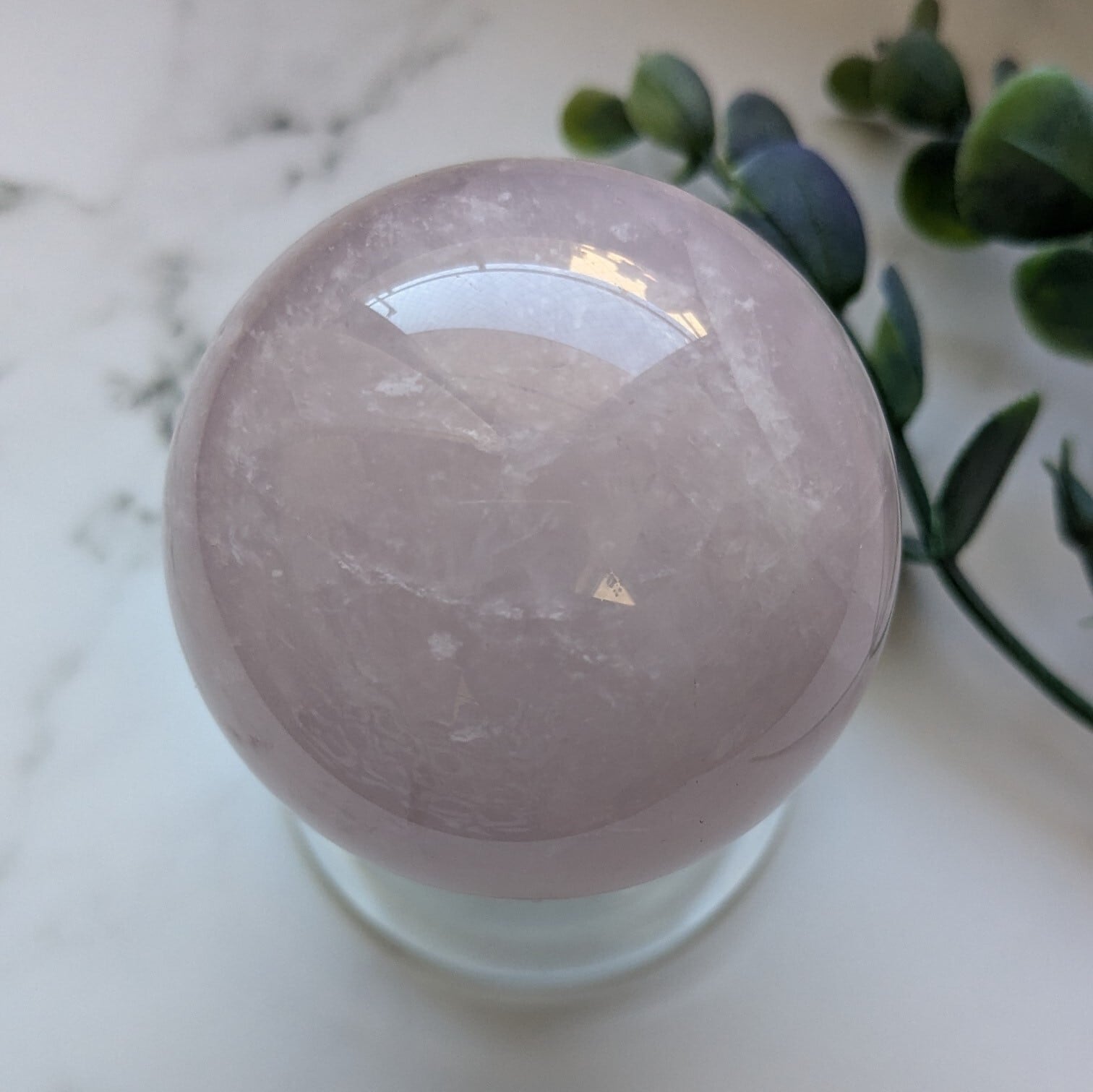 ペリウィンクル ローズクォーツ スフィア 約55mm | iris imrama stone