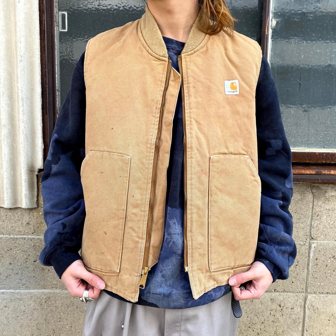 80年代 USA製 Carhartt カーハート ダック地 ワークベスト メンズL
