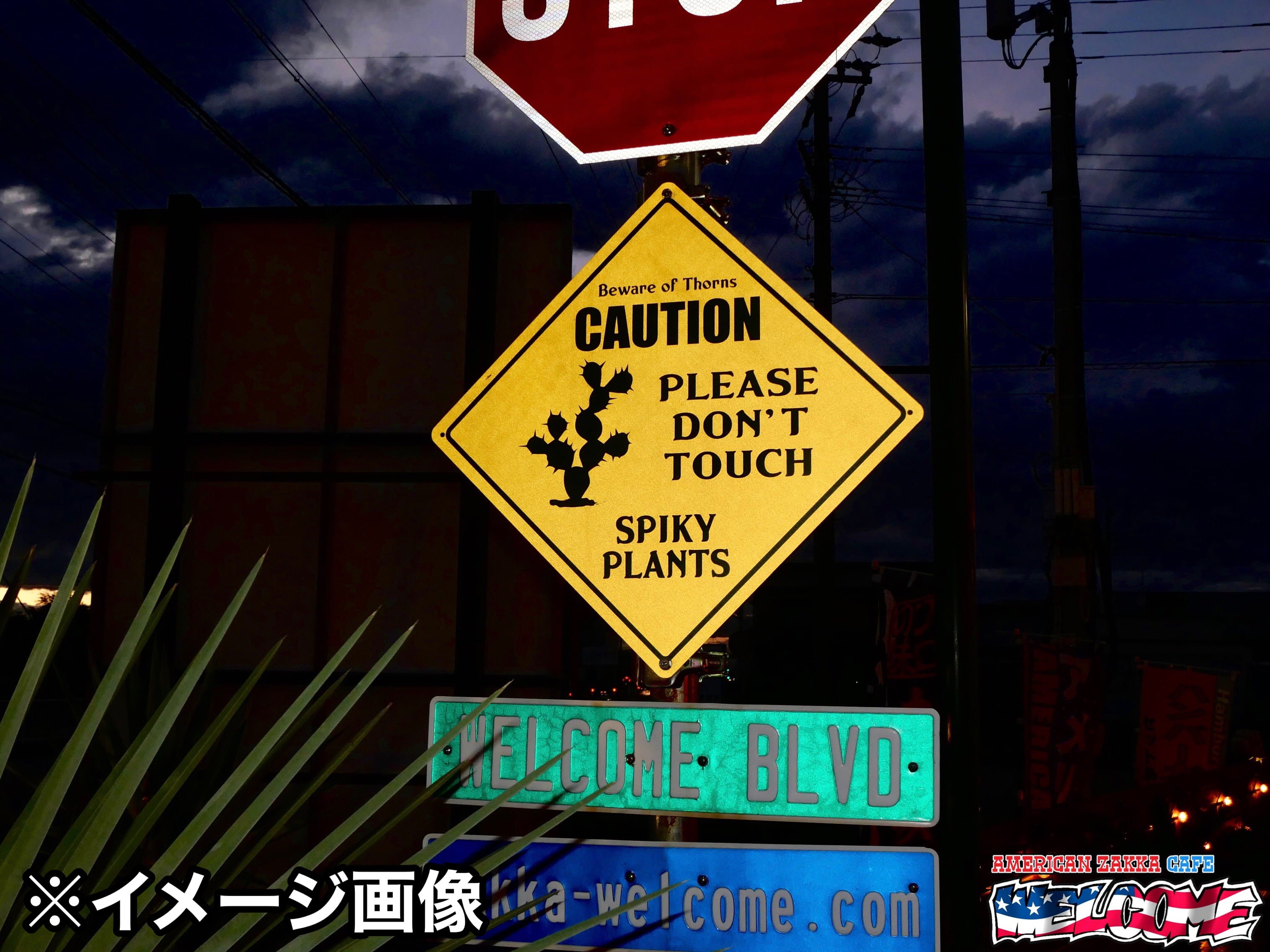 ドライガーデンメタルサイン【WELCOME PLANTS】 アメリカン雑貨