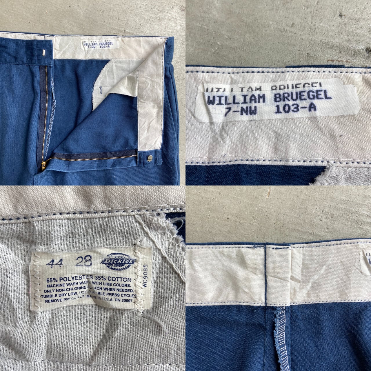90年代 USA製 Dickies ディッキーズ ワークパンツ 拡張ウエスト メンズ