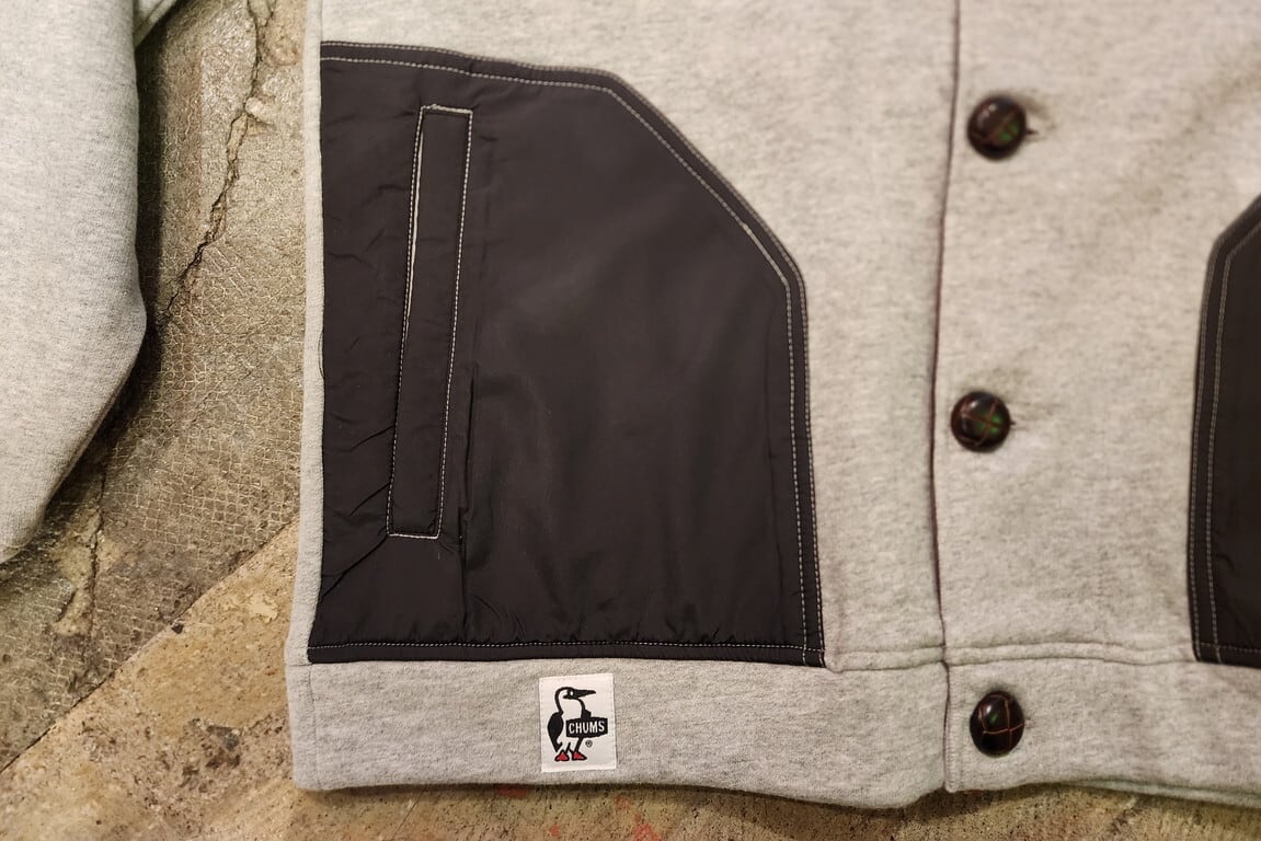 K019】CHUMS チャムス ロゴ ナイロン コンビ カーディガン LOGO NYLON