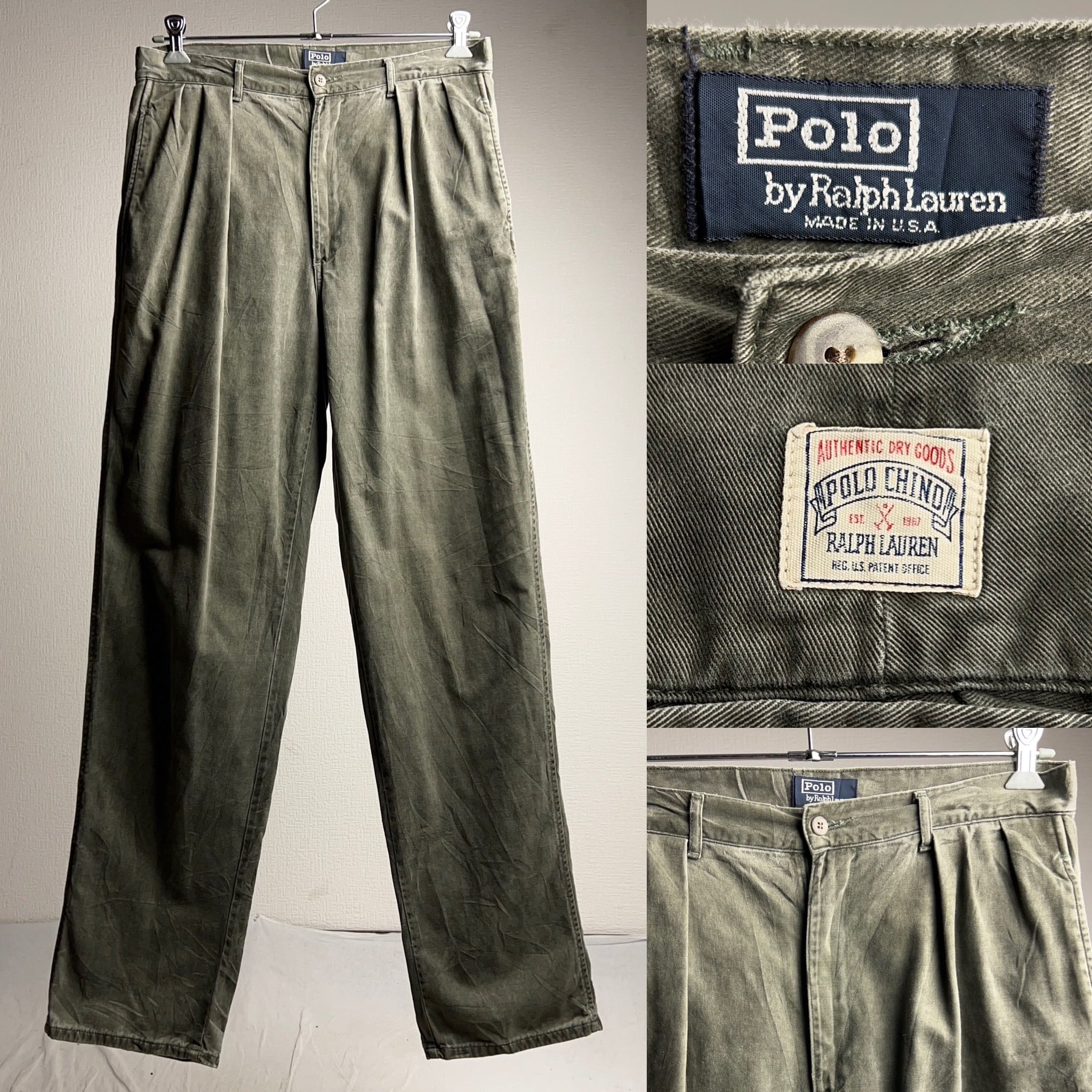 90's Polo by Ralph Lauren IN-TUCK Chinos W33 L34 USA製 ラルフ
