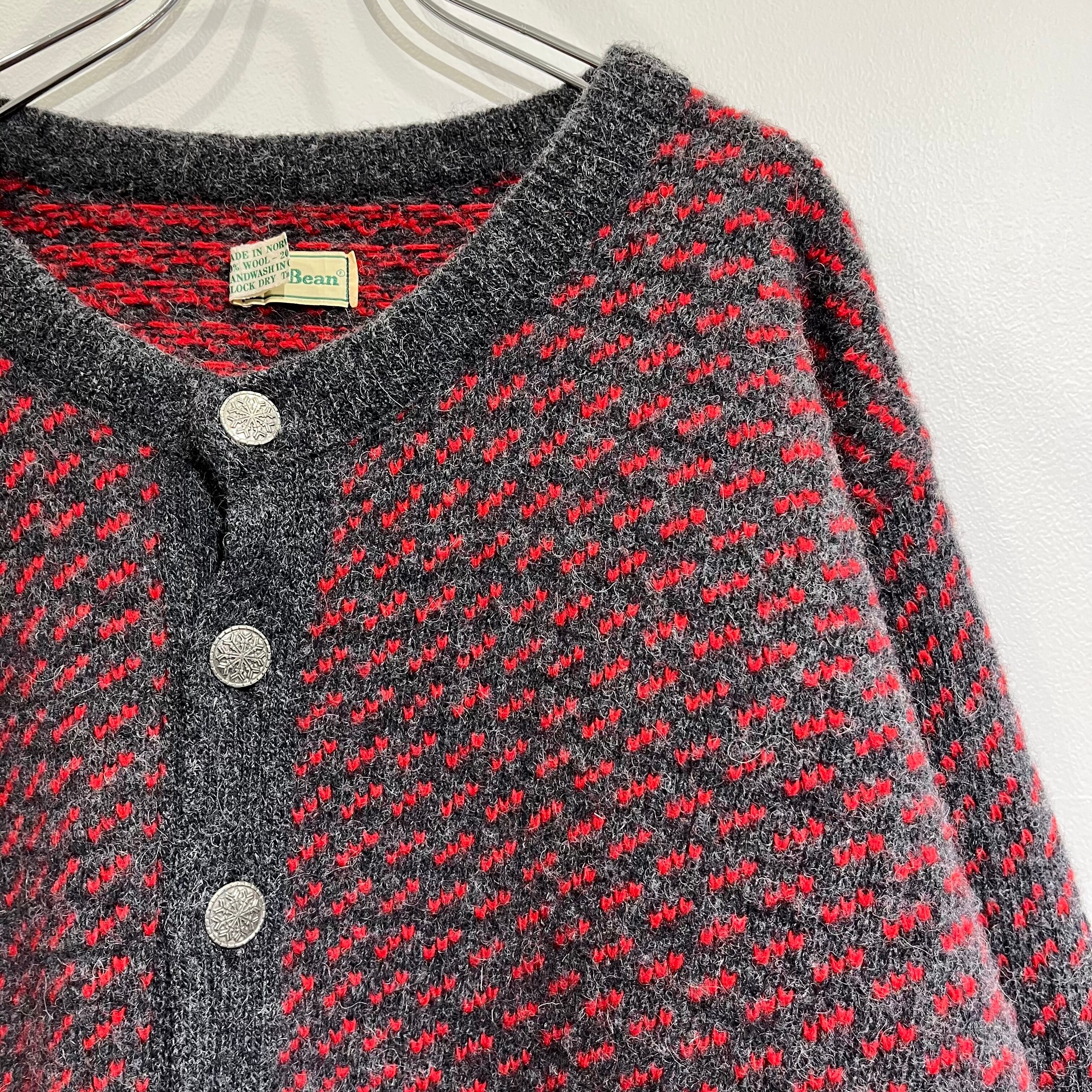 90s L.L.BEAN Bird's Eye Knit Cardigan 90年代 エルエルビーン