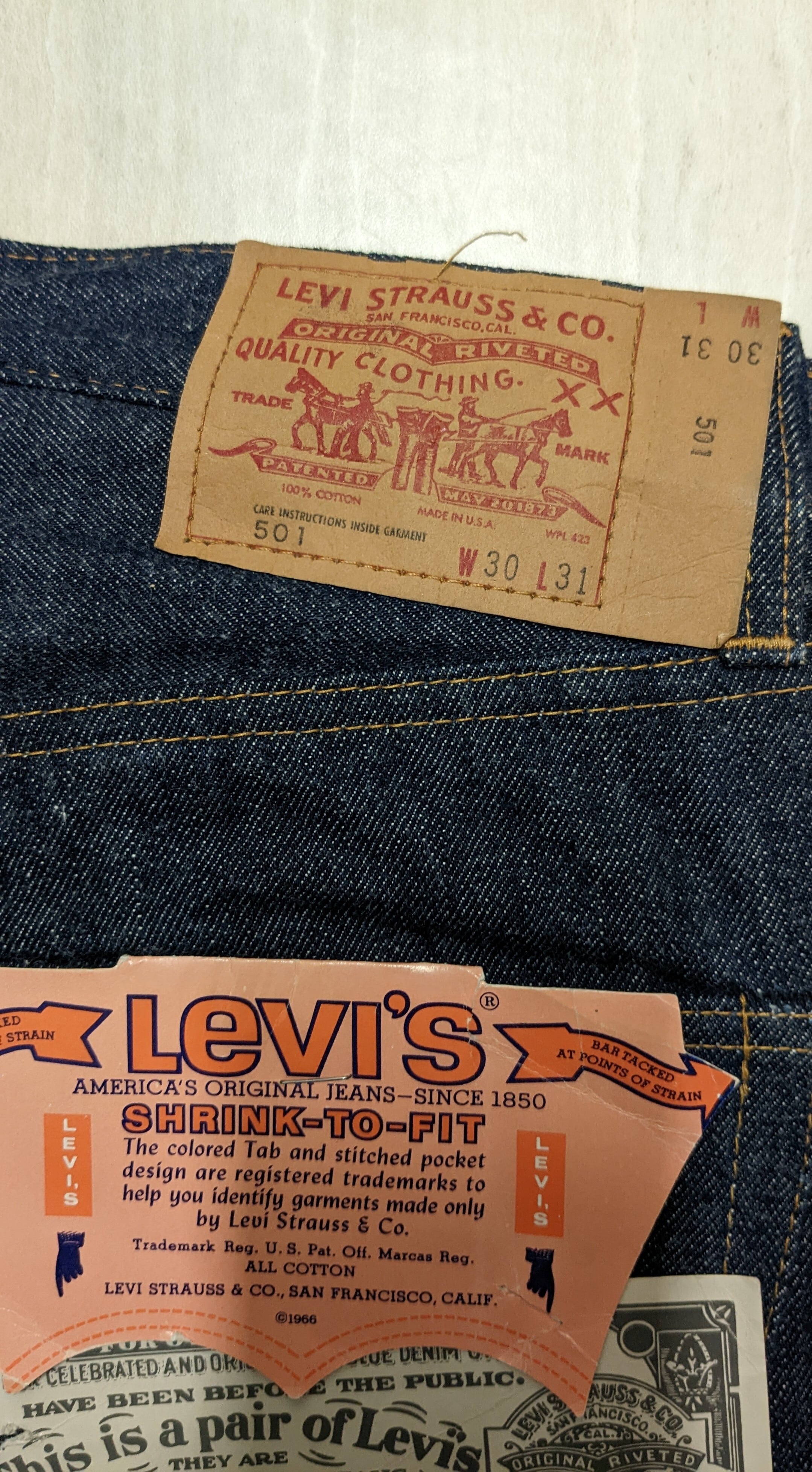 特別セール! 超希少！Levi''s 501 66前期！デットストック！ゴールデン