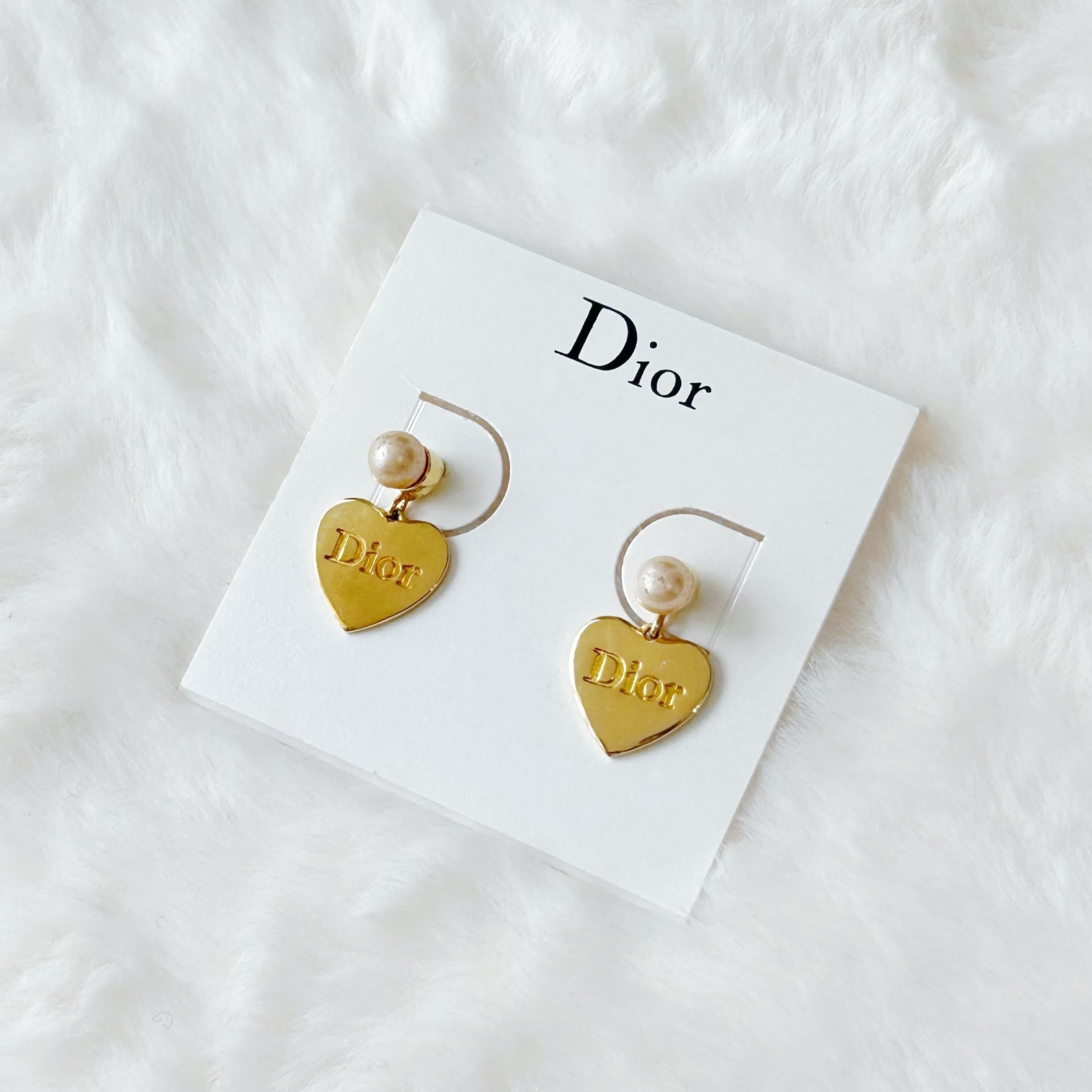 E7090】Christian Dior heart logo pierce/クリスチャンディオール